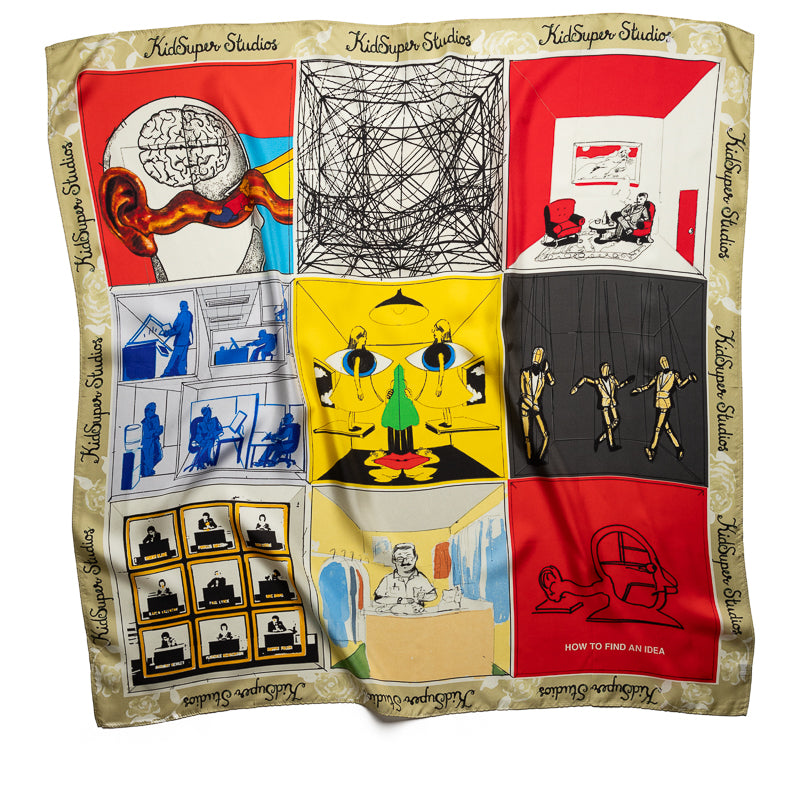KidSuper How To Find An Idea Silk Scarf - Luxury Fashion Accessory for Women, Gift for Artists & Creative Minds - Perfect for Parties, Weddings & Special Occasions