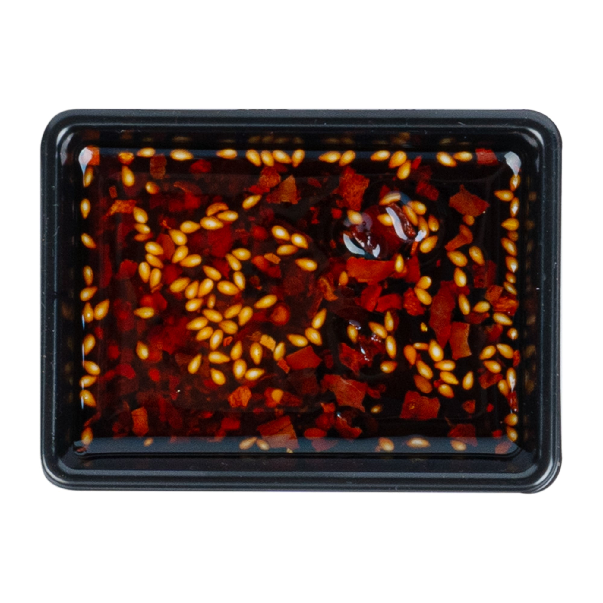 Bento Tek 1 oz Rectangle Black Plastic Sauce Containers - 100-Pack (3