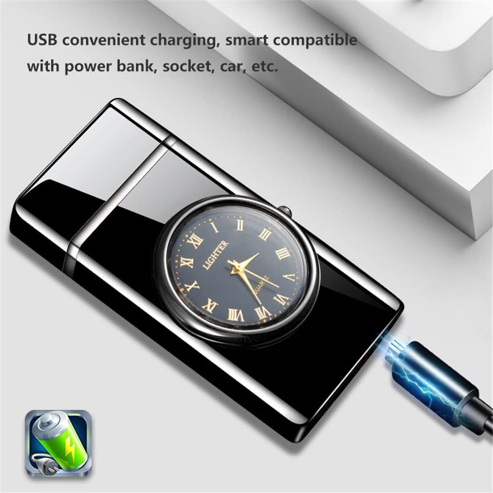 USB Rechargeable Plasma Arc Lighter with LED for Camping Gifts