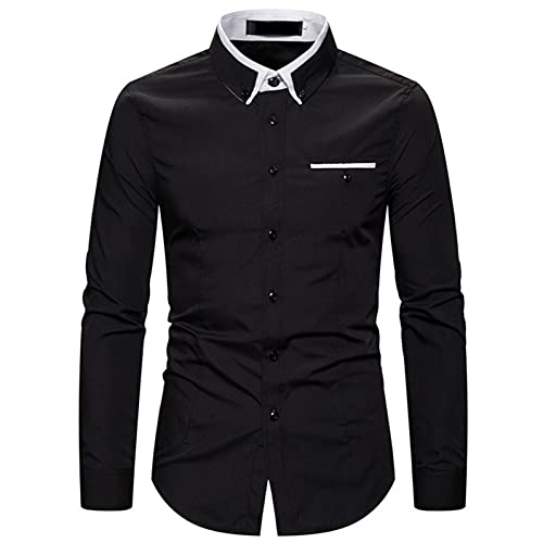 Premium Men's Casual Long Sleeve Poplin Shirt - Regular Fit Button Down Dress Shirt for Wedding, Business & Office Wear - Comfortable & Stylish for Daily Work & Formal Occasions