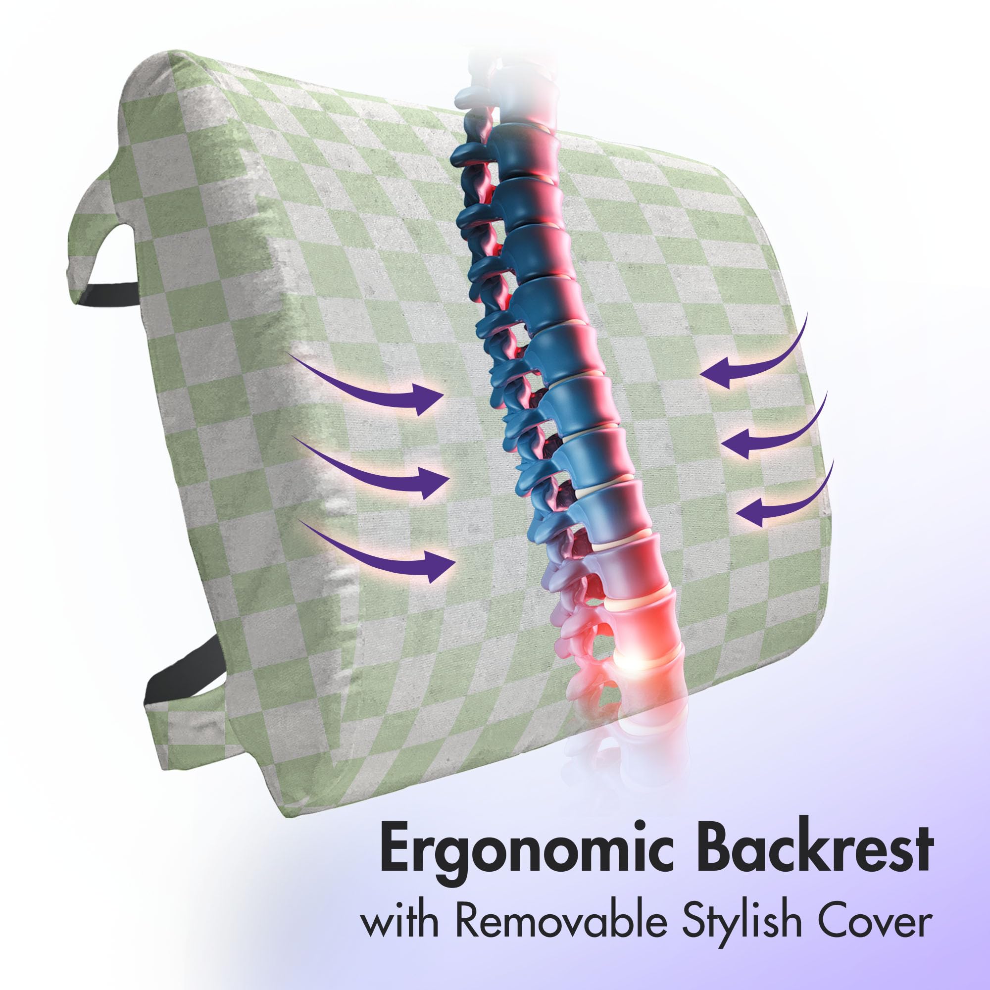 Ambesonne Geometric Lumbar Support Pillow - High Density Foam Cushion for Office Chair & Car Seat - 14