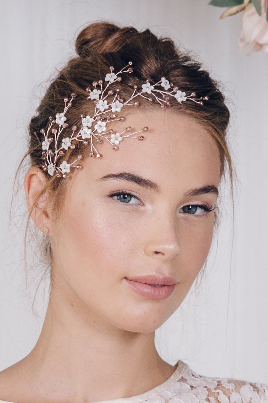 Cherry Blossom Hair Vine - Floral Bridal Hair Accessories for Weddings, Prom & Special Occasions | Boho Wedding Headpiece, Spring Hair Jewelry, Nature-Inspired Hair Decor