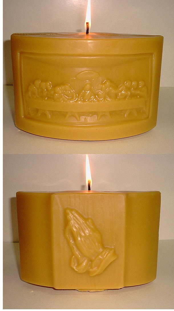 Pure Beeswax Decorative Pillar Candles - Handmade Natural Beeswax Candles for Home Decor, Church Altar, Wedding Centerpieces - 5