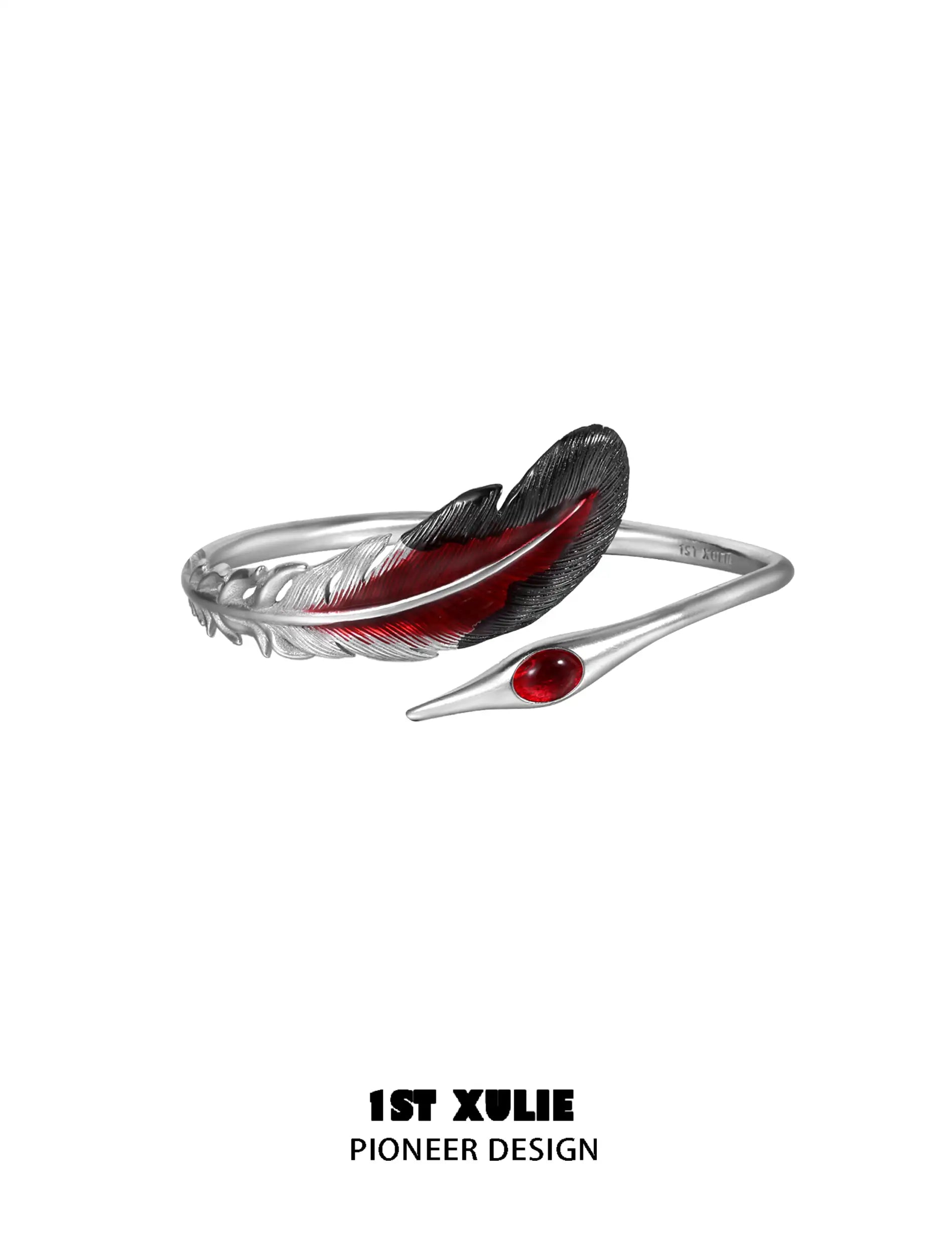 18K Gold Plated Feather Bangle Bracelet - Elegant Soaring Cranes Design | Perfect for Weddings, Parties & Special Occasions