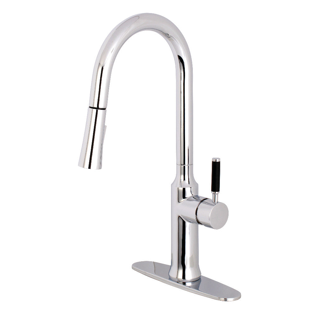 Gourmetier Modern Single Handle Pull Down Kitchen Faucet - High Arc Brushed Nickel Waterfall Sprayer for Farmhouse & Contemporary Sinks | Perfect for Cooking, Washing Dishes & Filling Pots
