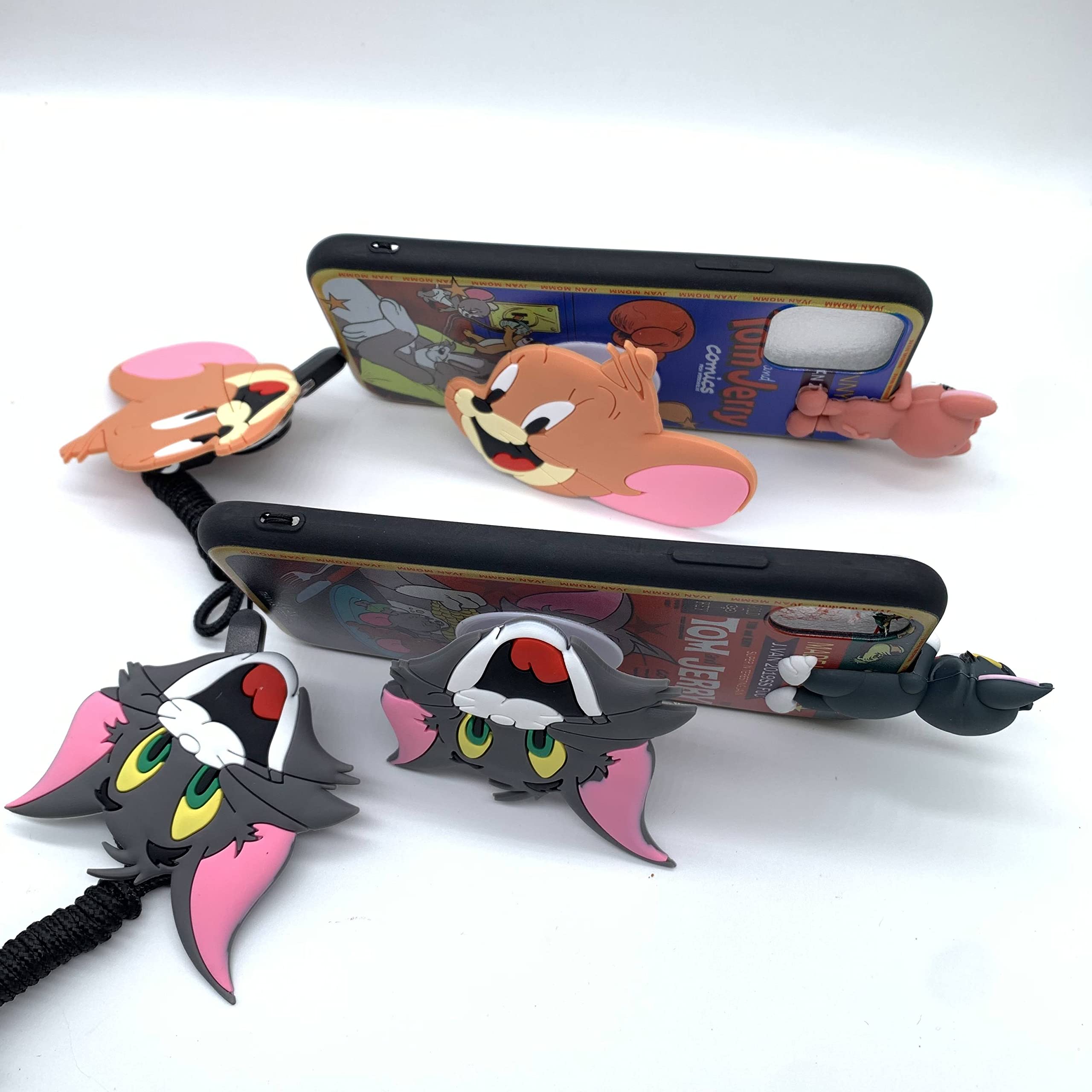 Funny MKA Cartoon Jerry Mouse 3D Doll iPhone 13 Pro Max Case - Soft Protective Phone Cover with Neck Strap Lanyard & Holder - Perfect for Work, Travel and Daily Use