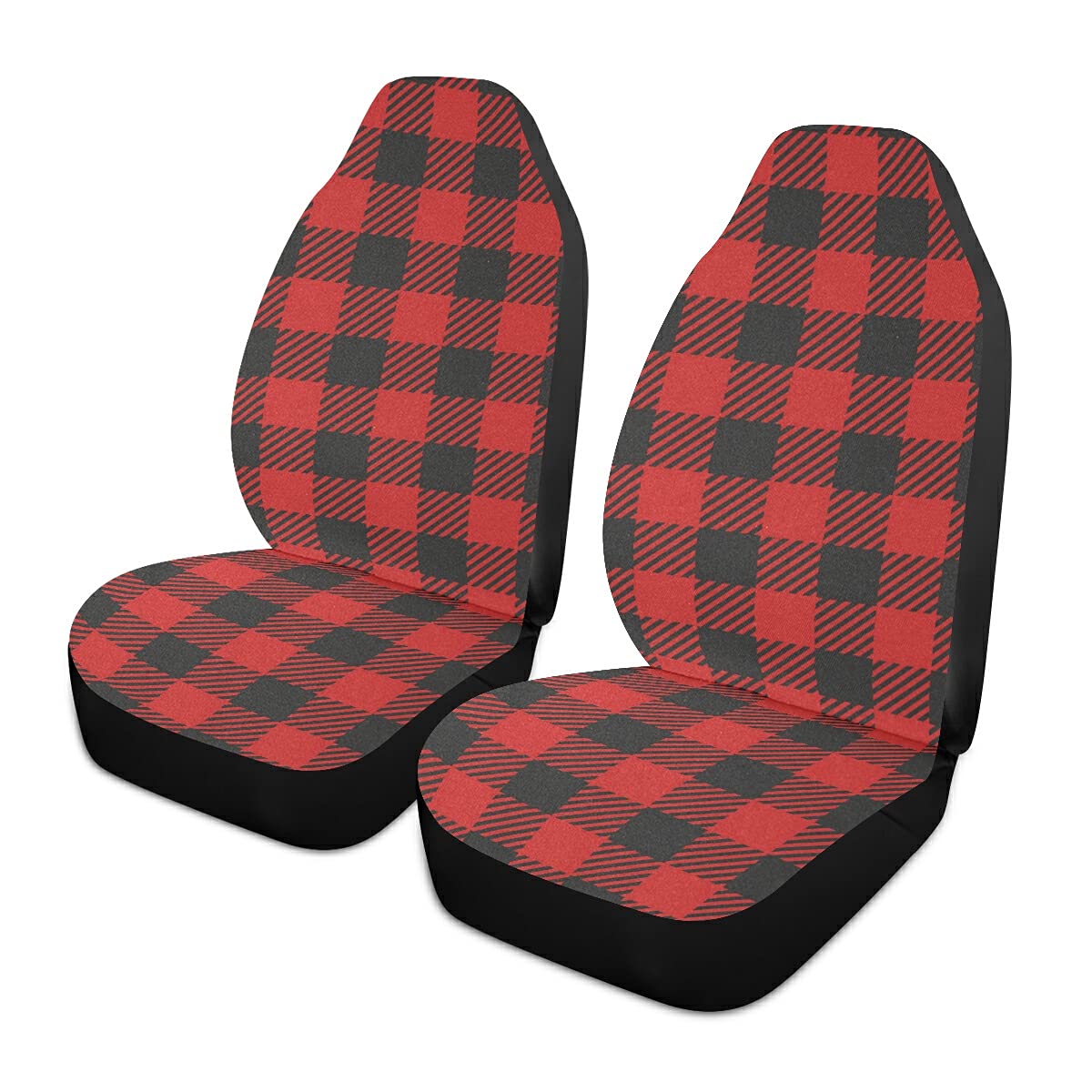 Breathable Red Buffalo Plaid Car Seat Cover - Universal Fit for Most Cars, SUVs, Trucks & Vans | Front Seat Protector | Perfect for Road Trips, Commuting & Pet Protection