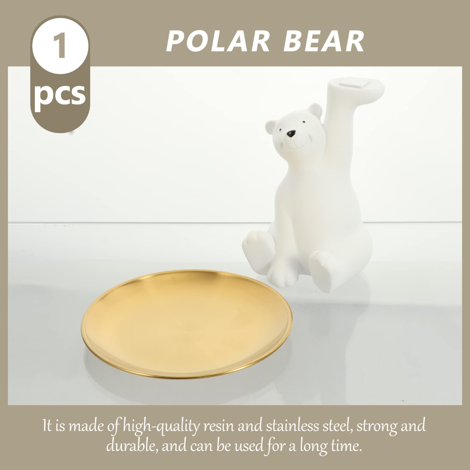 Stylish White Resin Bear Tray & Key Holder - Cute Koala Decor for Entryway, Home Organization & Small Item Storage - Perfect for Keys, Jewelry & Essentials