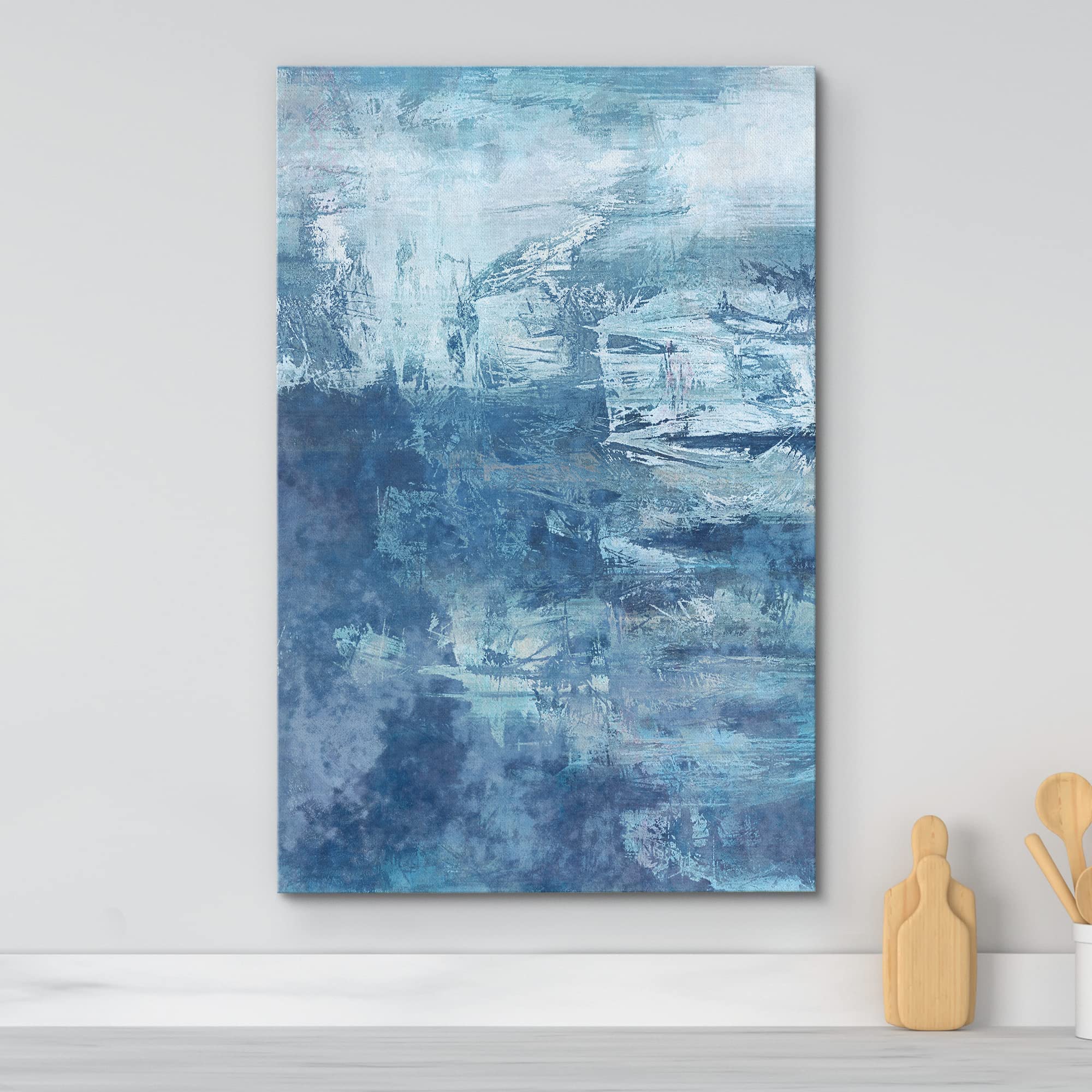 Wall26 - Abstract Blue Artwork Gallery - Canvas Wall Art Print - 32x48 Inches - Modern Home & Office Decor for Living Room, Bedroom, Dining Area
