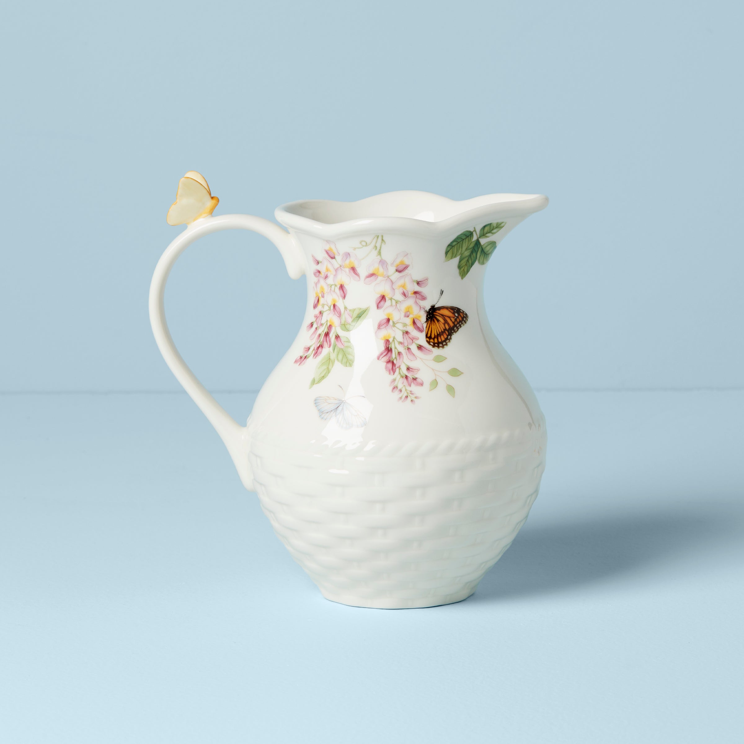 Butterfly Meadow Glass Pitcher - Elegant Floral Design for Iced Tea, Lemonade & Summer Drinks - Perfect for Outdoor Parties, Picnics & Home Decor