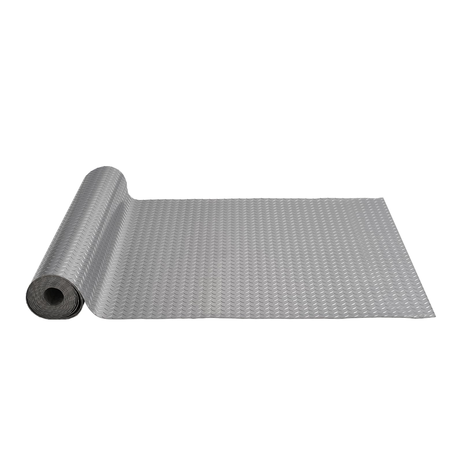 VEVOR 19 x 4.9 FT PVC Garage Floor Mat with Non-Slip Diamond Texture - 93.65 sq.ft Coverage - Heavy Duty Garage Flooring Roll for Cars, Gyms, Boats & Trailers - Gray - Perfect for Workshop Protection & Vehicle Parking