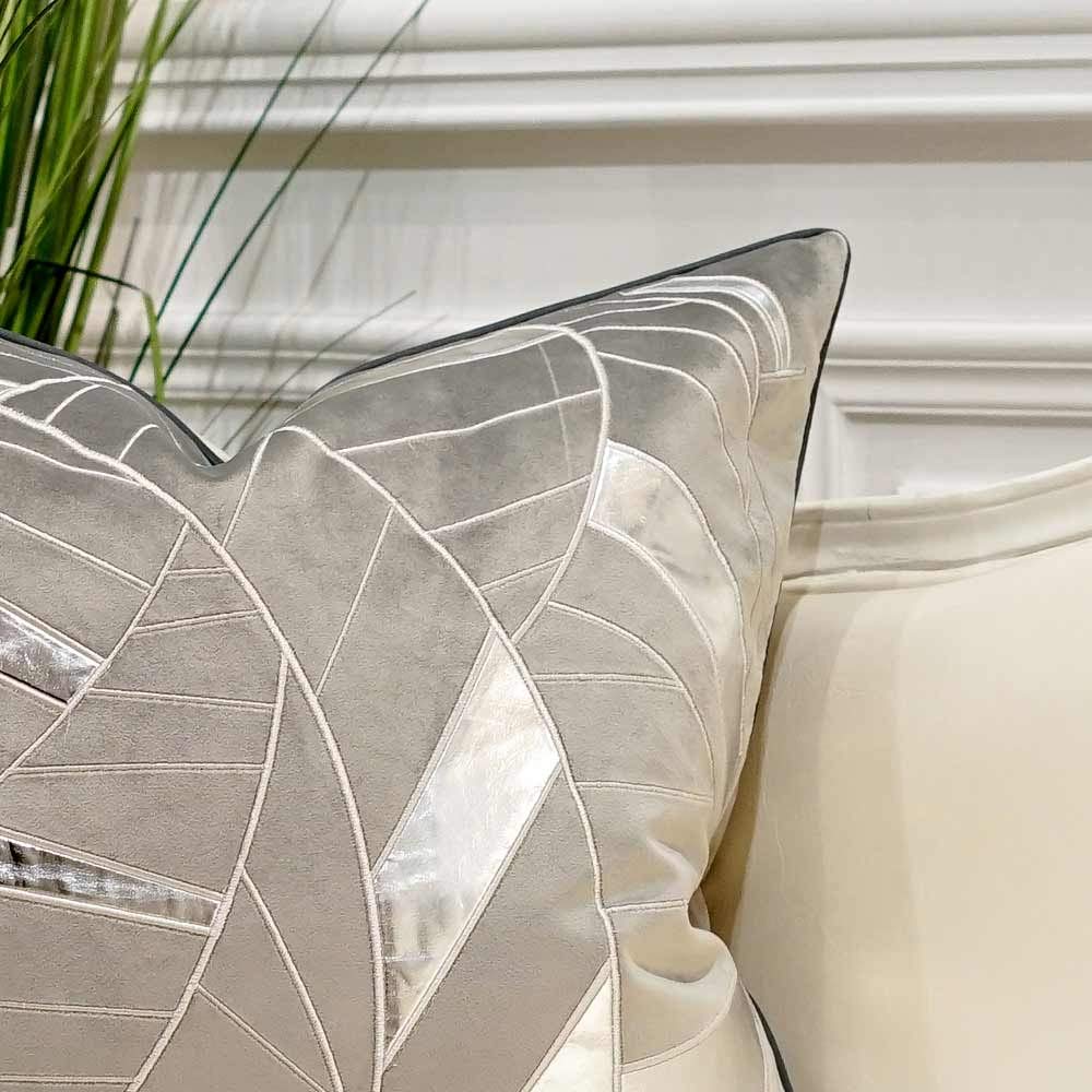Avigers 20x20 Inch Grey Silver Striped Cushion Cover - Luxury European Style Decorative Throw Pillow Case for Sofa, Living Room, Bedroom & Car - Perfect for Home Decor, Cozy Comfort and Interior Design Accents