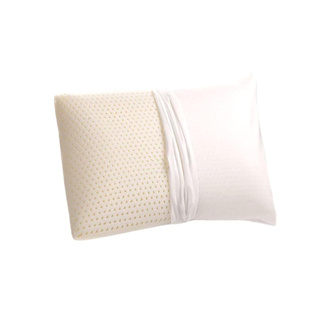 GOTS Certified Organic Talalay Latex Pillow with Organic Cotton Cover - Medium Standard Size for Neck Pain Relief & Head Support | Ideal for Side, Back & Stomach Sleepers | Perfect for Home, Office & Travel Use