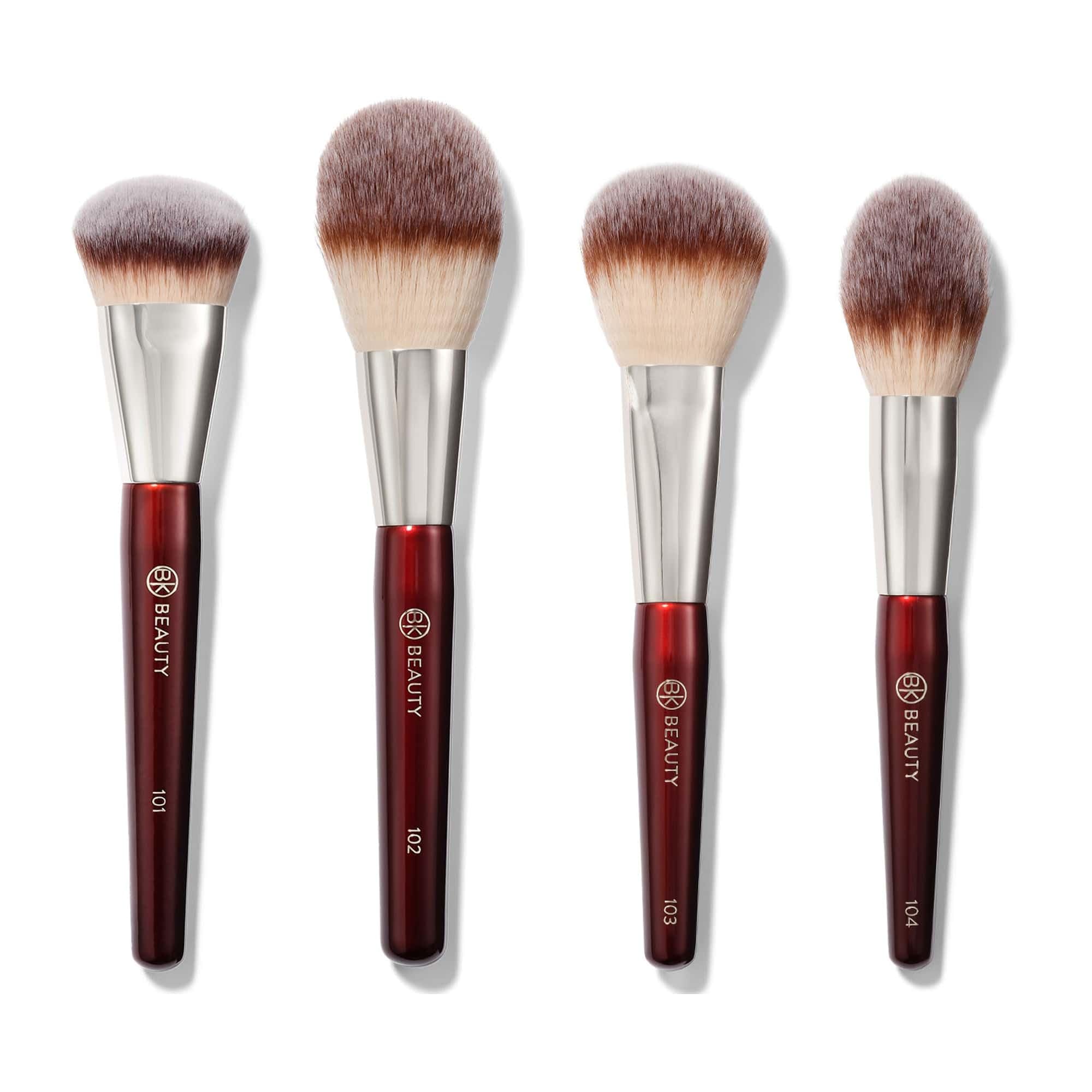 BK BEAUTY - Professional 4-Piece Essentials Face Brush Set for Liquid Foundation, Cream Foundation, Powder, Bronzer & Blush | Premium Makeup Brushes for Flawless Application | Perfect for Daily Makeup, Contouring & Professional Makeup Artist Kit
