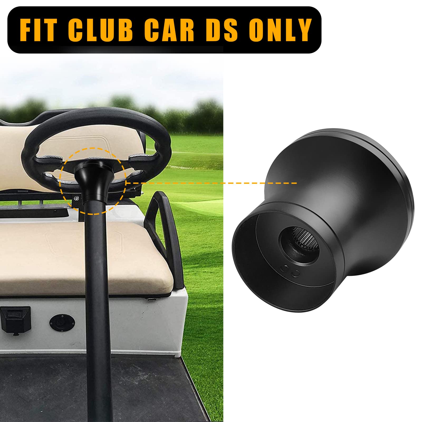 Golf Cart Steering Wheel Adapter for Club Car DS 1984+ | Chrome Steering Wheel Hub Adapter | Compatible with Golf Carts, Utility Vehicles & Neighborhood Electric Vehicles (NEVs)
