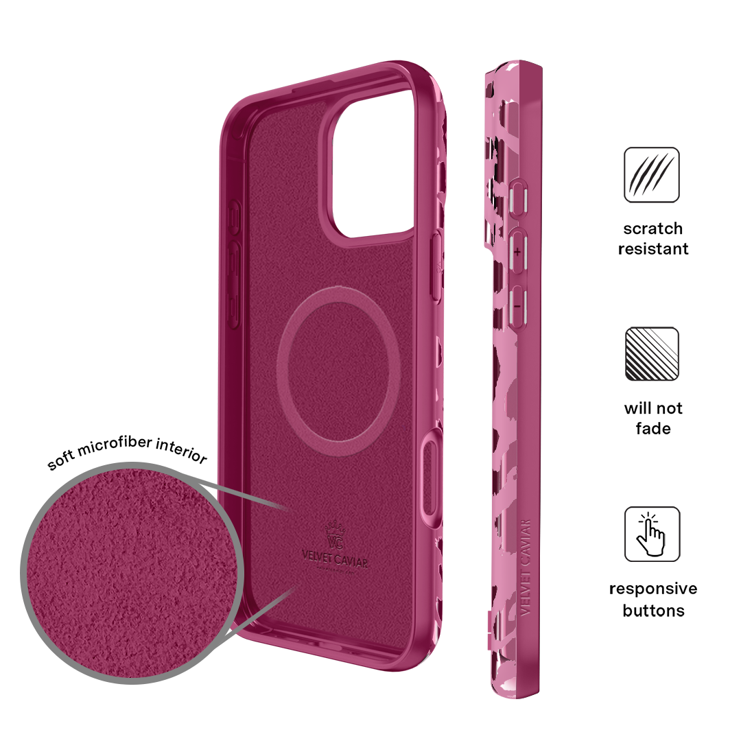 Pink Ruby Leopard iPhone Case - Stylish Protective Cover for iPhone [Model Numbers] - Perfect for Everyday Use, Travel & Fashion Accessories