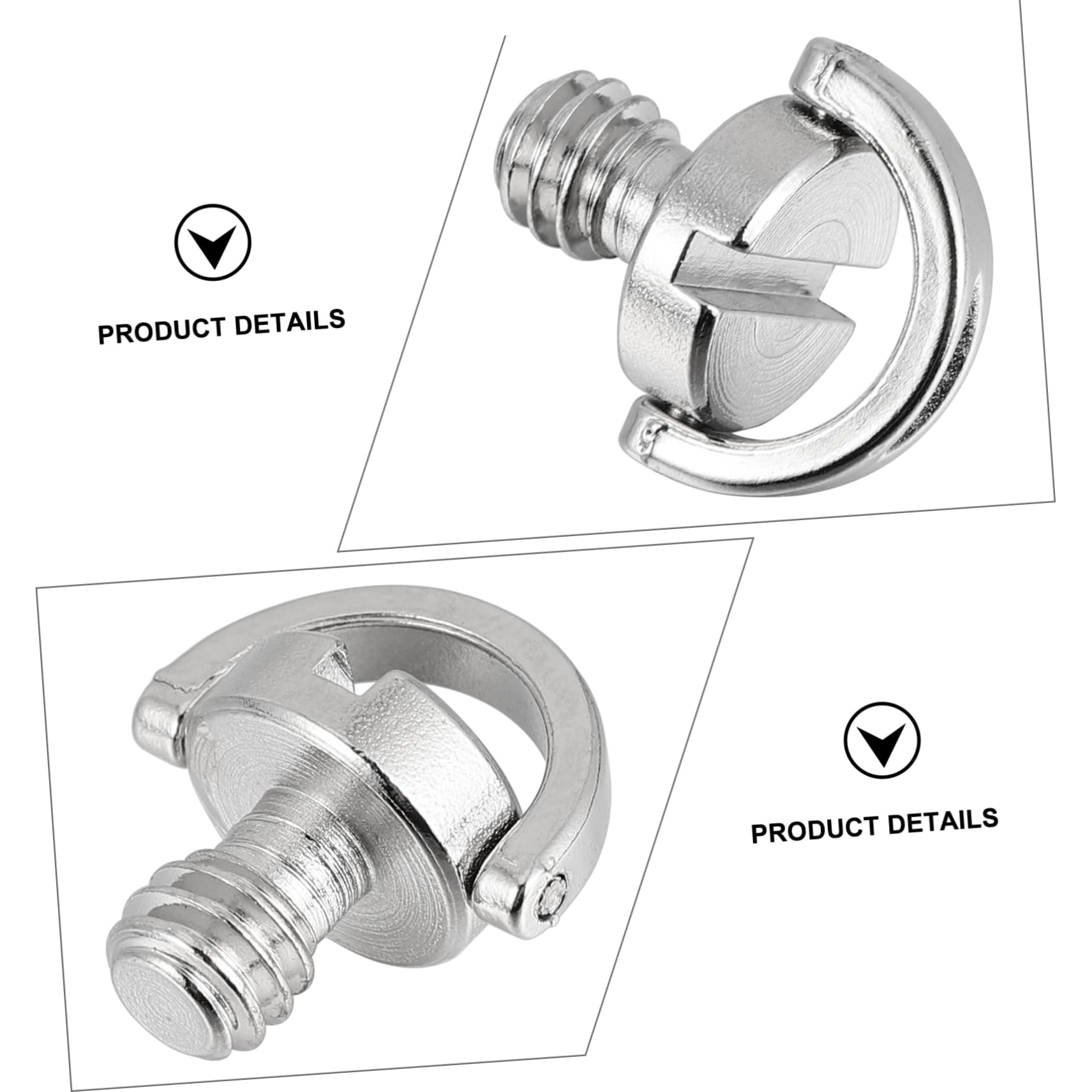 HOMSFOU 4 Pack Stainless Steel Camera Tripod Screw Mount - Heavy Duty PTZ Clamp with D-Ring for DSLR, Mirrorless, Video Cameras - Perfect for Vlogging, Live Streaming & Photography Accessories