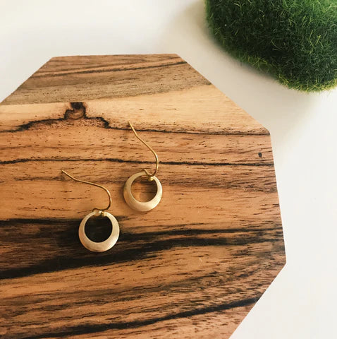 Small Brass Hoop Earrings - 1 Inch Gold-Tone Minimalist Hoops for Women | Perfect for Everyday Wear, Parties & Gifting