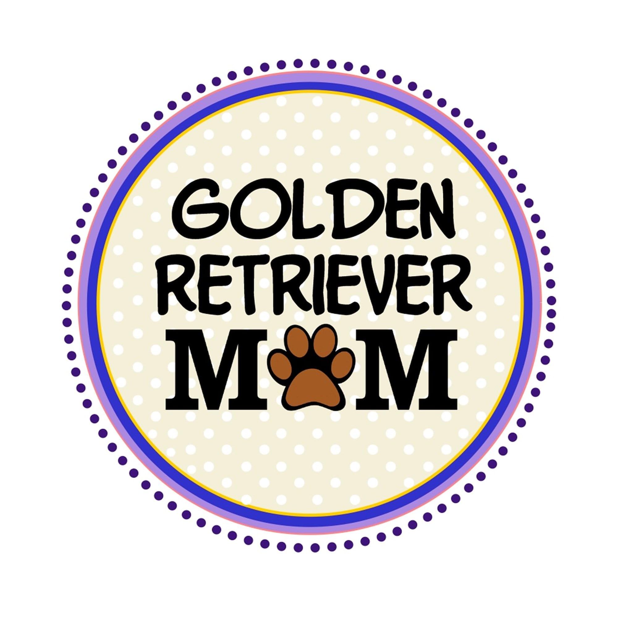 Golden Retriever Dog Mom Oval Car Bumper Sticker - Funny Pet Lover Decal for Cars, Laptops & Water Bottles | Perfect Gift for Dog Owners