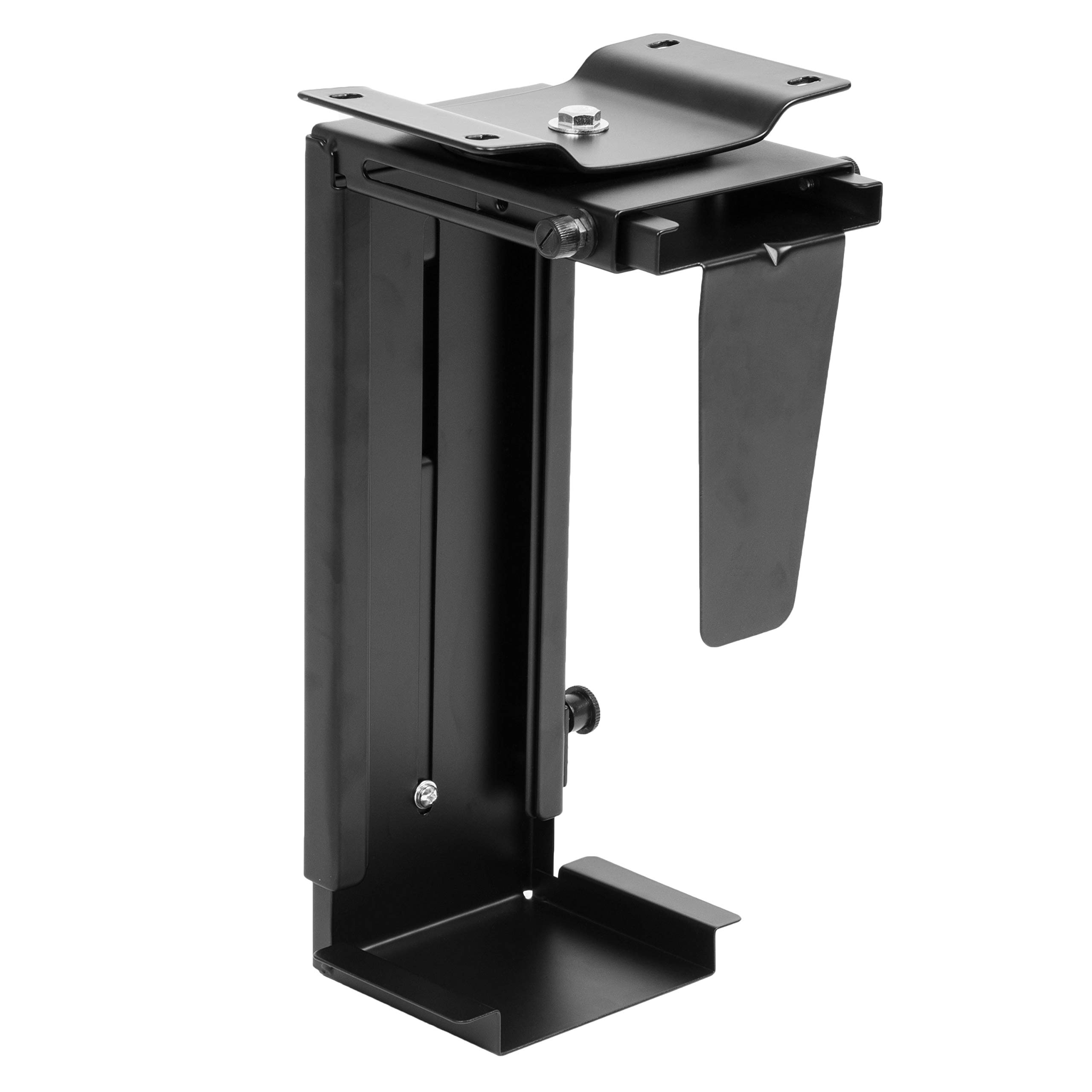 Ilyapa Under Desk CPU Mount with 360° Swivel - Space Saving Computer Tower Holder for PC Desktop - Perfect for Home Office & Gaming Setup