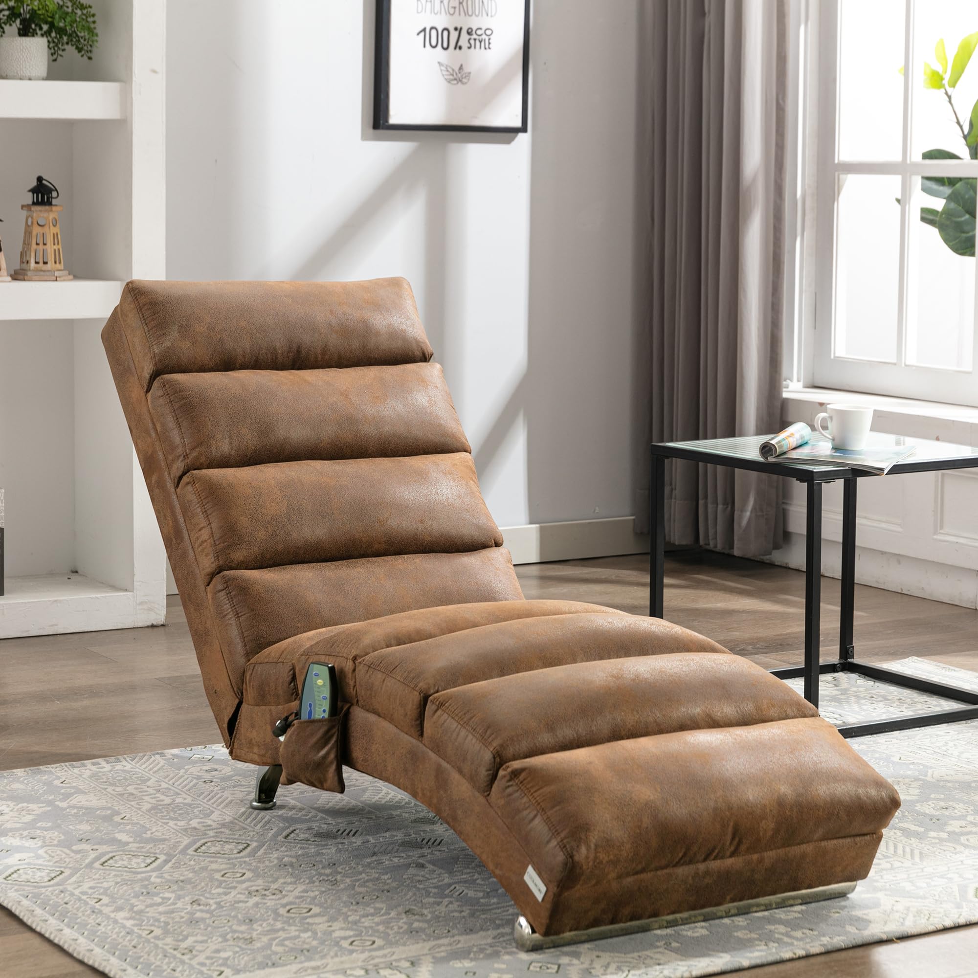 Premium Electric Massage Recliner Chair - Modern Linen Upholstered Sleeper Lounger with Adjustable Positions for Living Room, Bedroom & Office | Relaxing Chaise Lounge for Reading, Napping & TV Watching