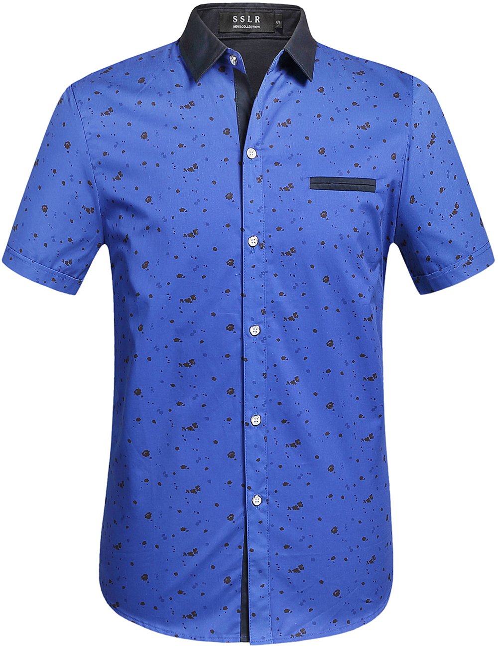 Men's Casual Dress Shirts - Stylish Cotton Button Up Shirts with Print Pocket, Short Sleeve Summer Shirts for Office, Party & Everyday Wear