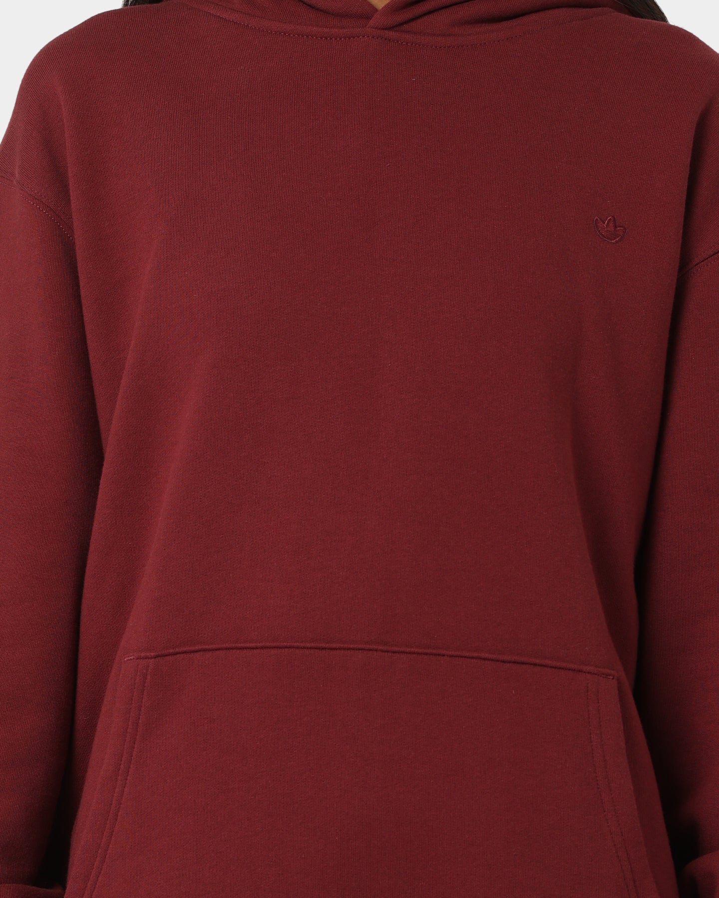 Adidas C French Terry Hoodie for Men - Shadow Red | Comfortable Cotton Pullover with Kangaroo Pocket | Perfect for Gym, Running & Casual Wear