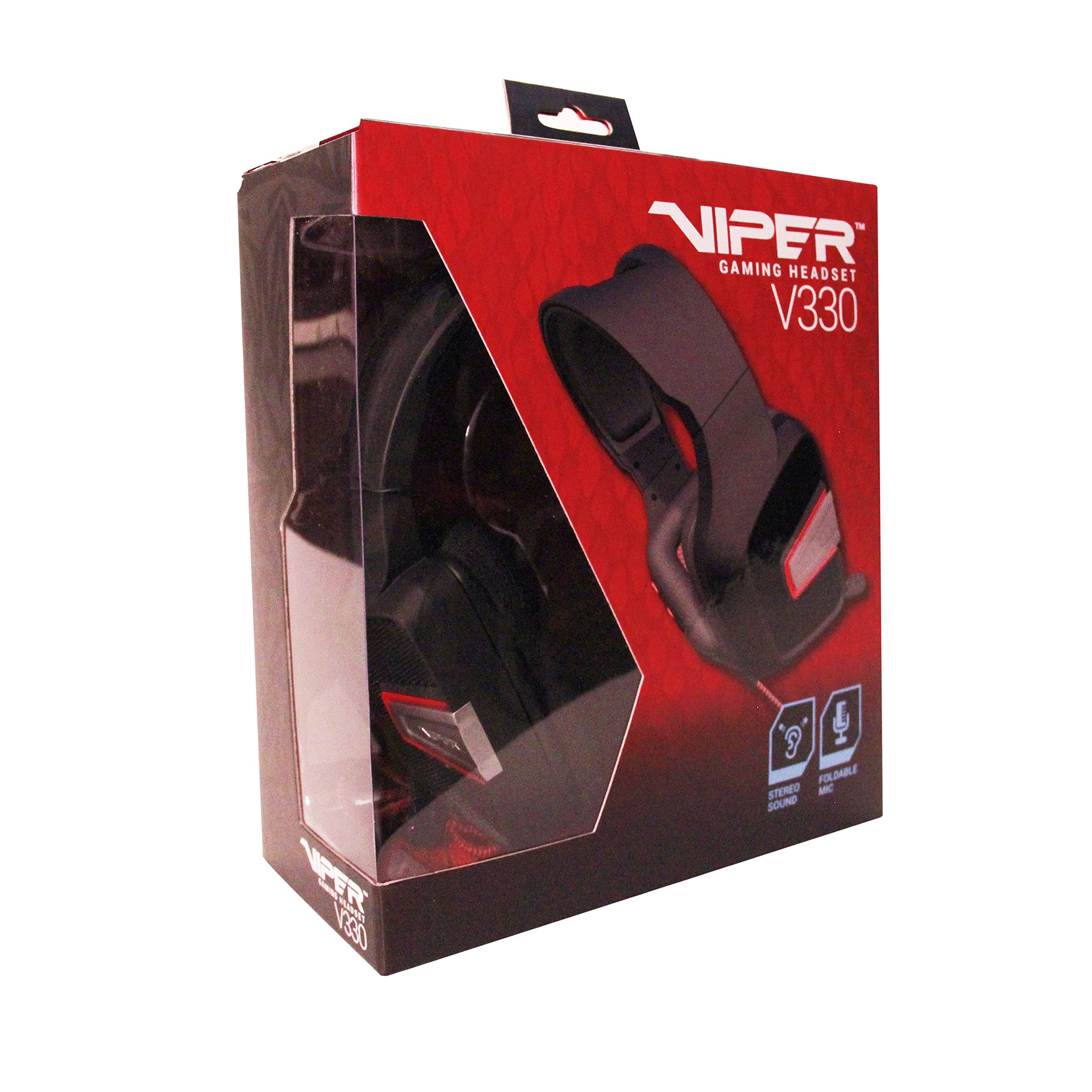 Patriot Viper V330 Gaming Headset for PC - Over Ear Noise Cancelling Headphones with Foldable Microphone - Perfect for Gaming, Streaming & Online Meetings