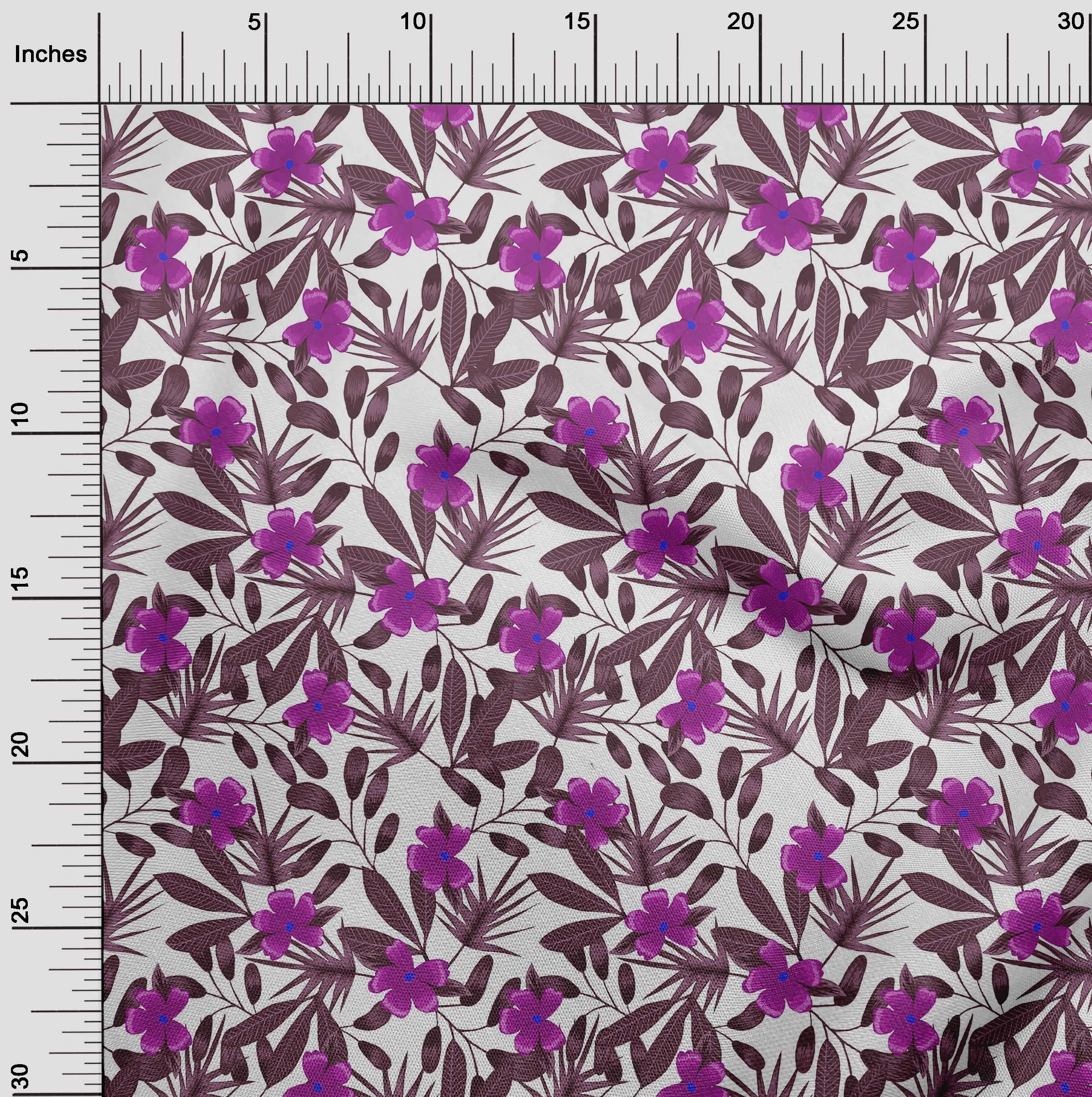 Premium Cotton Poplin Twill Wine Floral Print Fabric by The Yard - 56 Inch Wide for DIY Clothing, Dresses & Home Decor Sewing Projects | Perfect for Summer Dresses, Curtains & Crafting