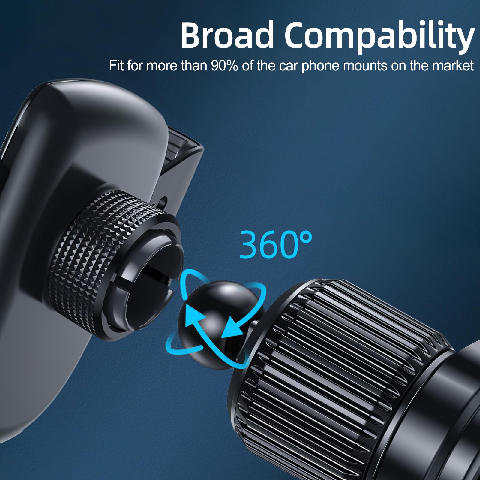 Universal Car Phone Mount - Foldable Aluminum Vent Clip Holder for iPhone, Samsung & More | Compatible with Mercedes, BMW, Lexus, Toyota, Ford, Chevrolet, Honda | Perfect for GPS Navigation, Hands-Free Calling & Road Trips