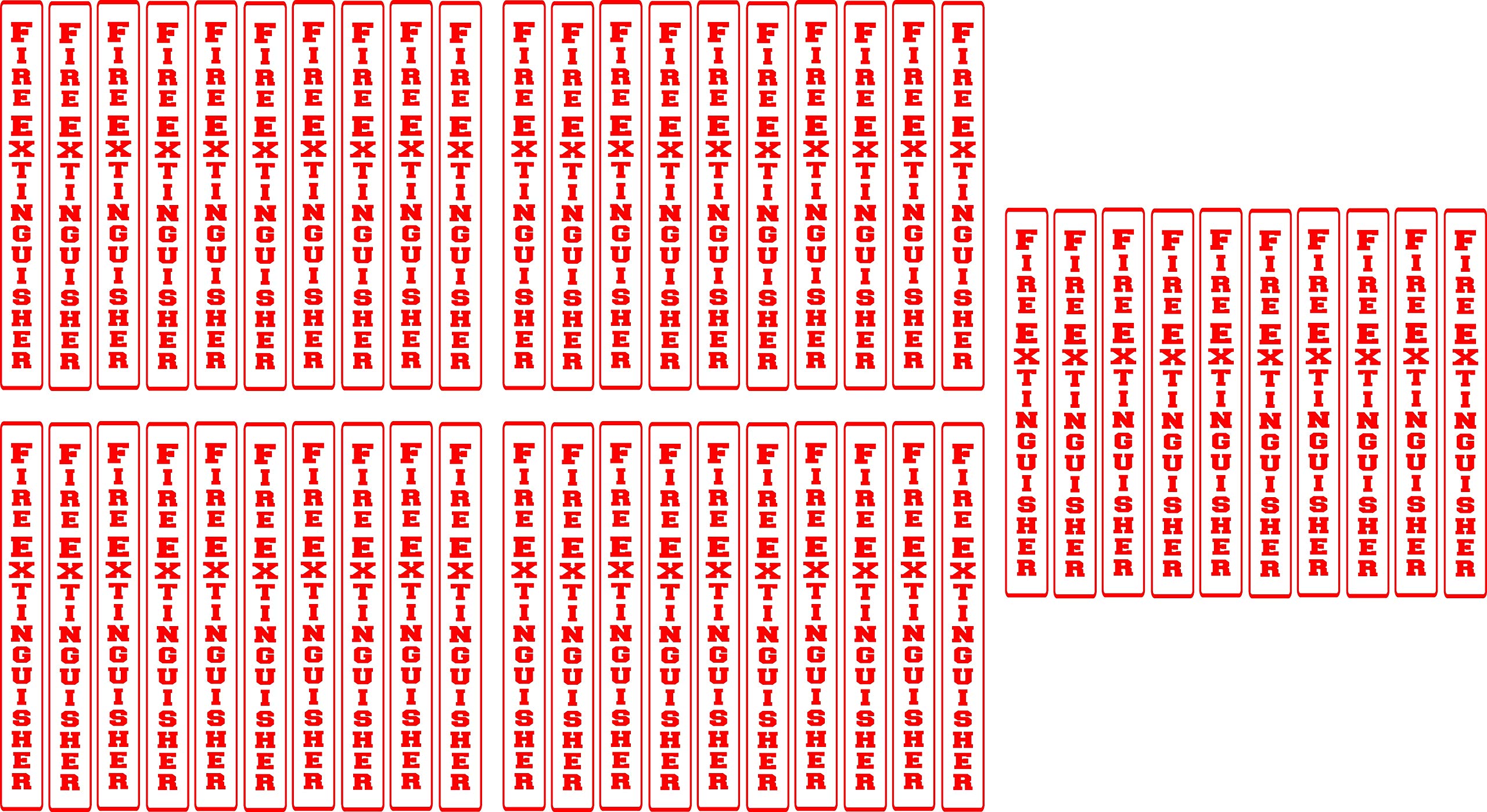 50-Pack Red Vertical Self-Adhesive Fire Extinguisher Cabinets - 2