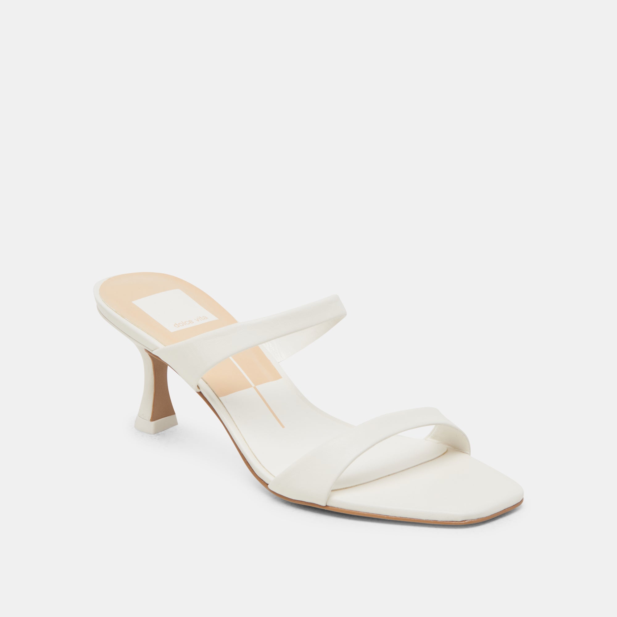 GENORA Women's White Leather Heels - Elegant High Heel Pumps for Work, Party & Wedding - Comfortable Dress Shoes for Women