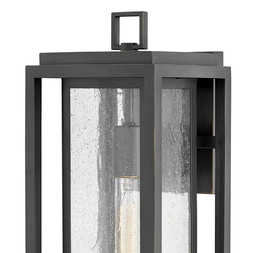 Hinkley Republic 1005OZ Large Outdoor Wall Mount Lantern - Transitional Modern Double Frame Design, Oil Rubbed Bronze - Coastal Elements Collection - Perfect for Porch, Patio, Garden and Entryway Lighting