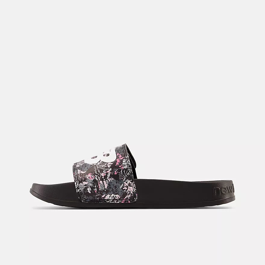 New Balance 200 Adjustable Slides for Men & Women - Black/White/Light Raspberry - Comfortable Summer Sandals for Walking, Beach & Poolside Relaxation
