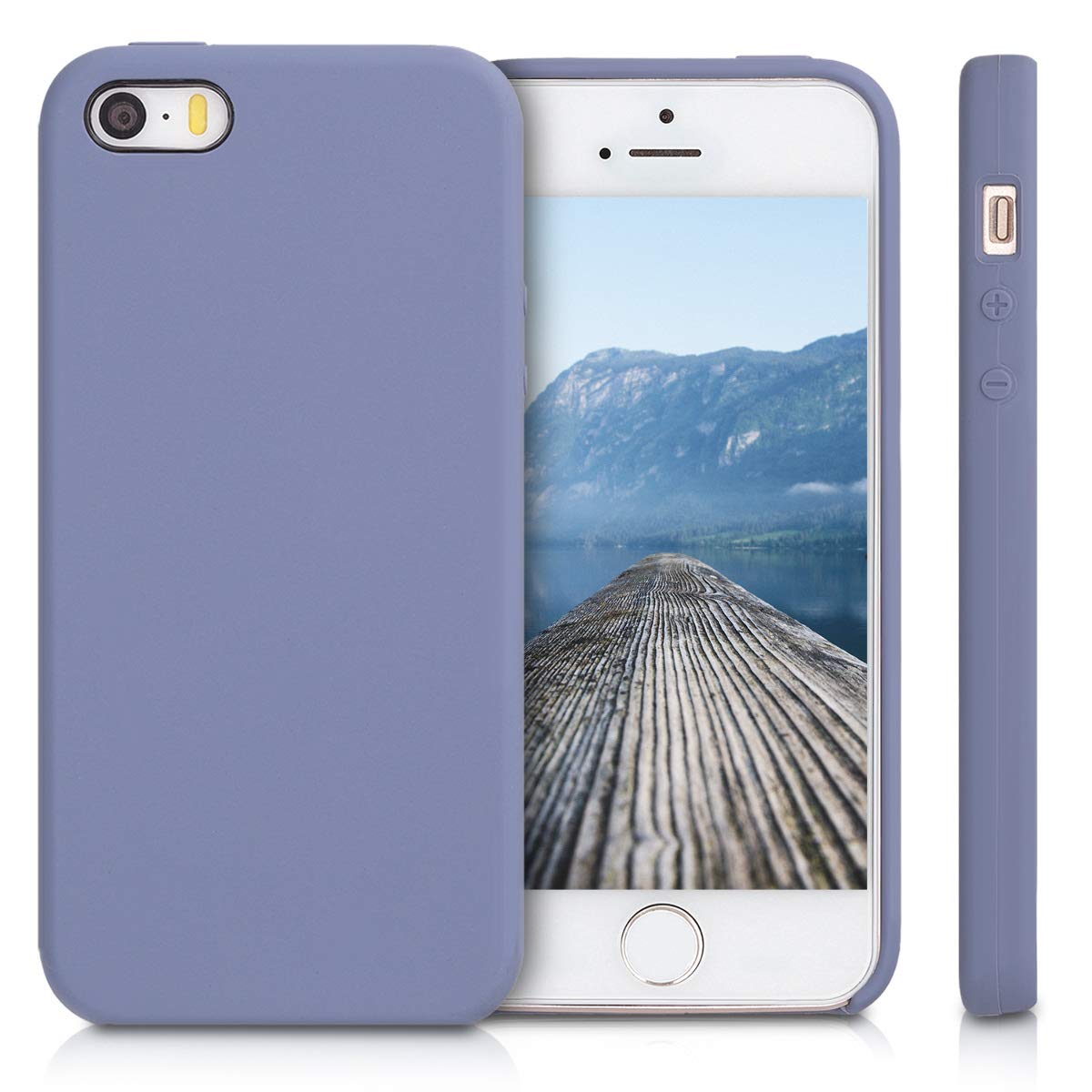 kwmobile Premium TPU Silicone Case for Apple iPhone SE (1st Gen 2016) / iPhone 5 / iPhone 5S - Soft Protective Phone Cover in Lavender Grey - Perfect for Everyday Use, Work & Travel