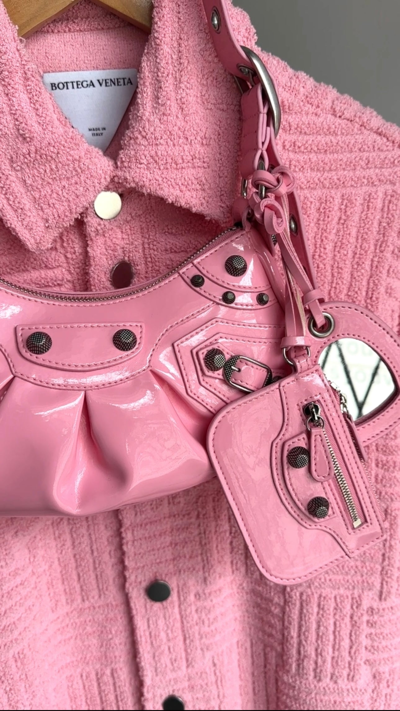 Balenciaga Bubble Gum Pink Patent Leather Le Cagole Bag - Stylish Designer Handbag for Women, Perfect for Parties, Date Nights & Fashion Events