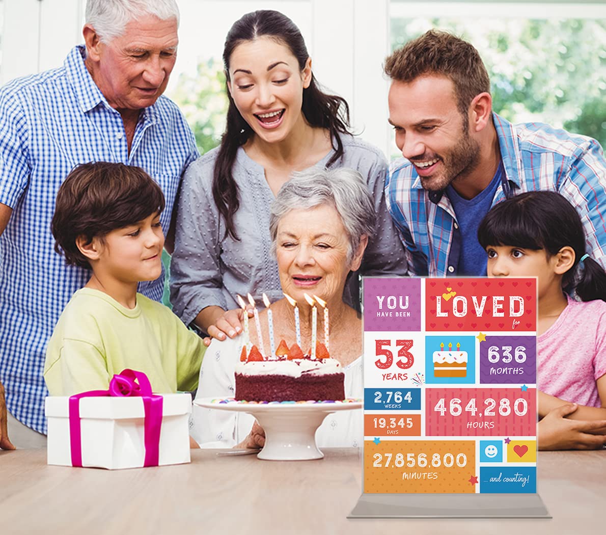 53rd Birthday Party Decorations - Funny 53 Years Old Gifts for Women & Men - Table Centerpiece, Birthday Card & Anniversary Poster [Unframed 8x10] - Perfect for Milestone Celebrations, Office Parties & Family Gatherings