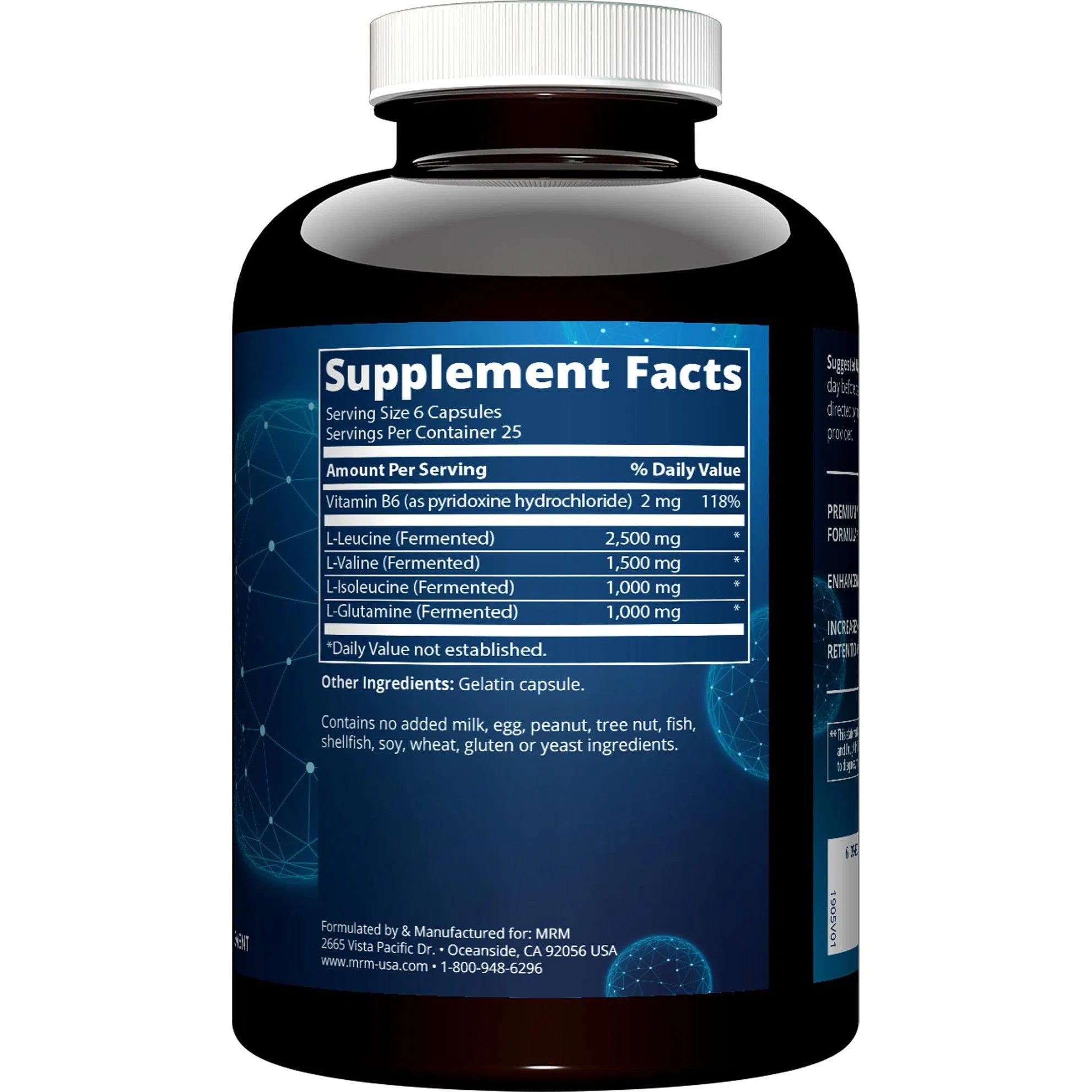 MRM BCAA 6000 Powder - Branched Chain Amino Acids for Muscle Recovery & Growth - Ideal for Post-Workout & Fitness Enthusiasts