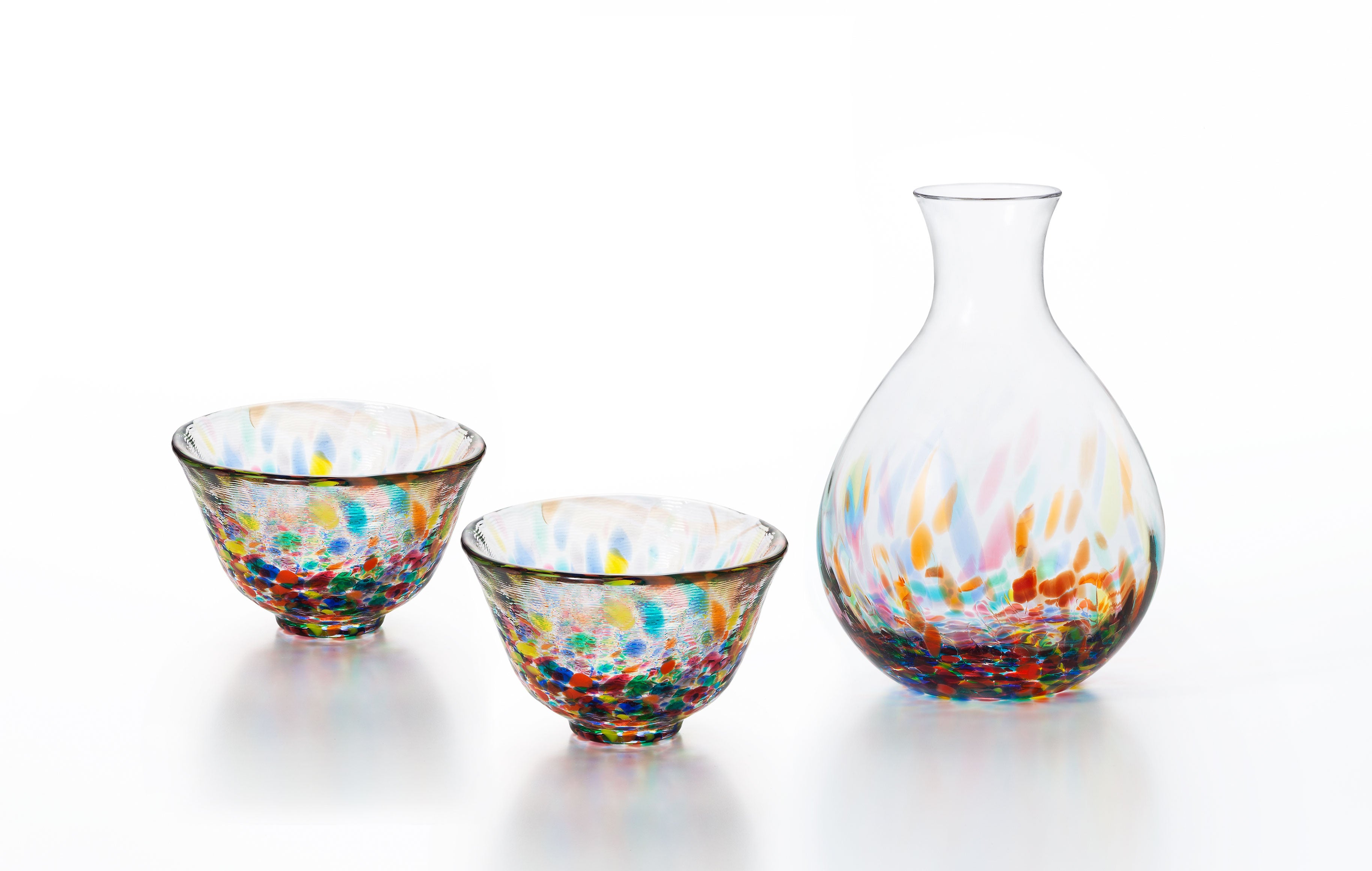 Premium Japanese Vidro Tsugaru Glass Sake Set with Nebuta Design - Elegant Drinking Cups for Sake, Wine or Cocktails - Perfect for Dinner Parties, Gifts & Japanese Cultural Events
