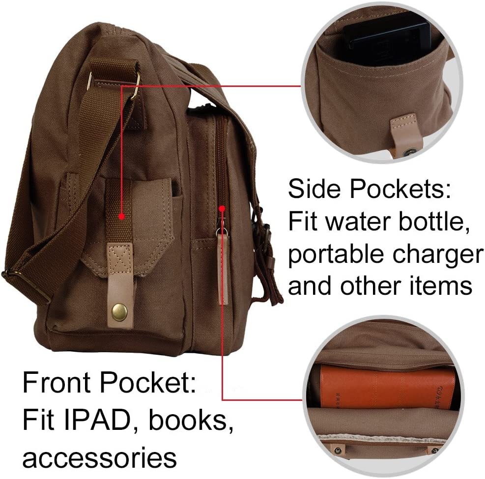 Durable Canvas DSLR/SLR Camera Bag Case Compatible with Nikon, Canon, Sony Mirrorless Cameras - Tripod Holder & Adjustable Shoulder Strap - Perfect for Travel, Photography & Outdoor Shooting (Brown)