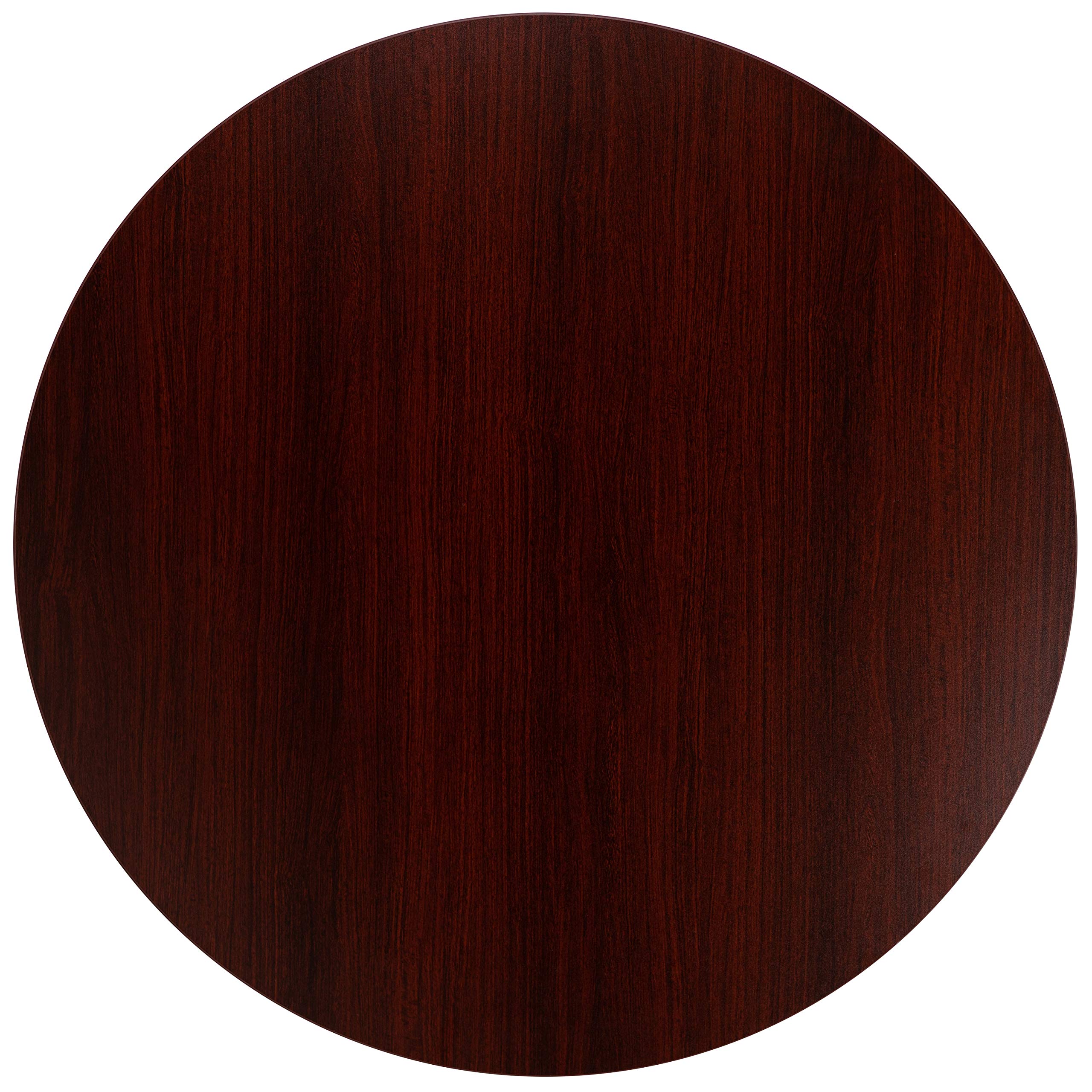 EMMA + OLIVER 36 Inch Round Mahogany Conference Table - Durable Office Meeting Table for Boardrooms, Home Offices & Workspaces