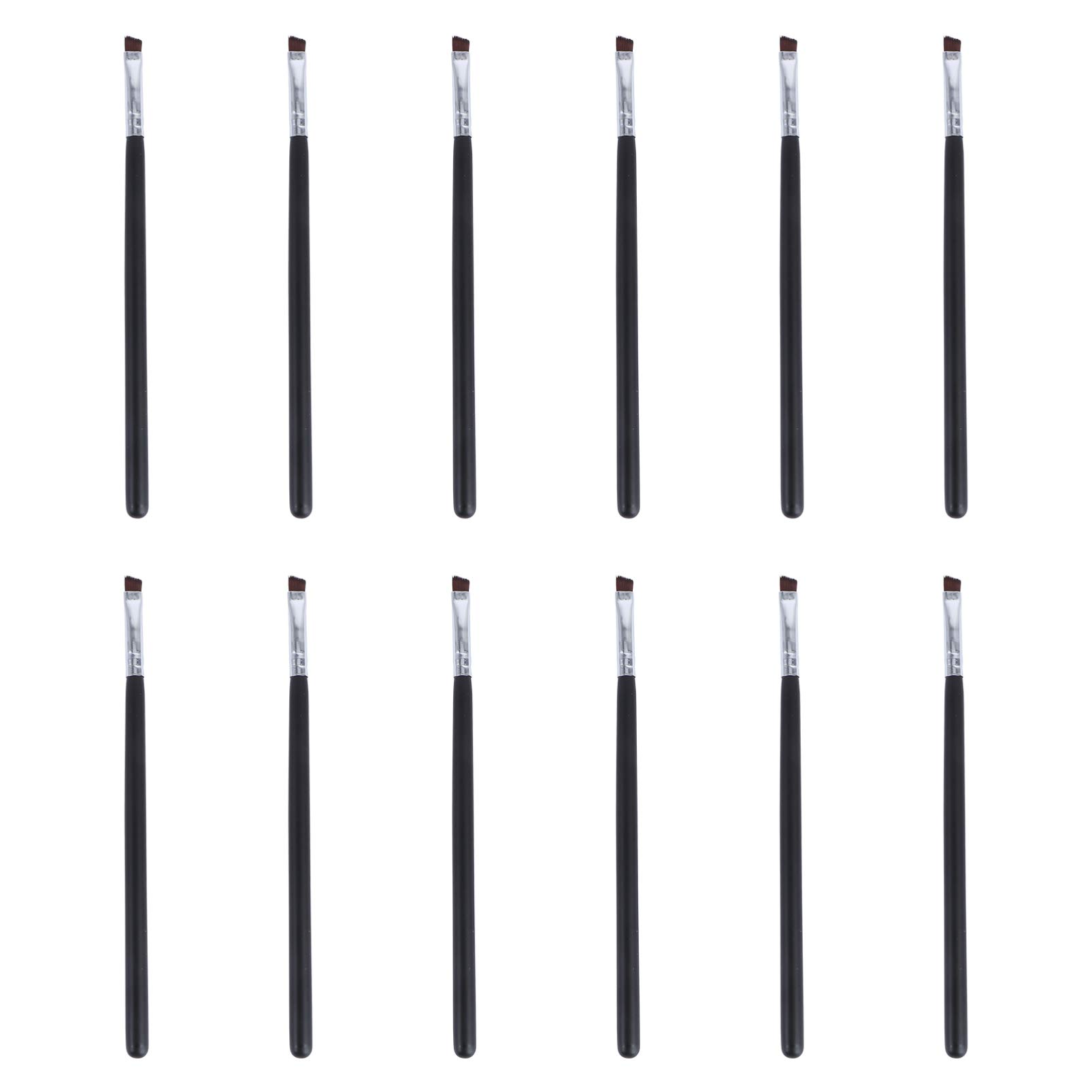 12-Piece Angled Eyebrow & Eyeliner Brush Set - Professional Makeup Brush Kit for Precise Brows & Liner Application - Perfect for Eyebrow Shaping, Winged Liner & Makeup Artistry - Ideal for Home, Salon & Travel Beauty Essentials