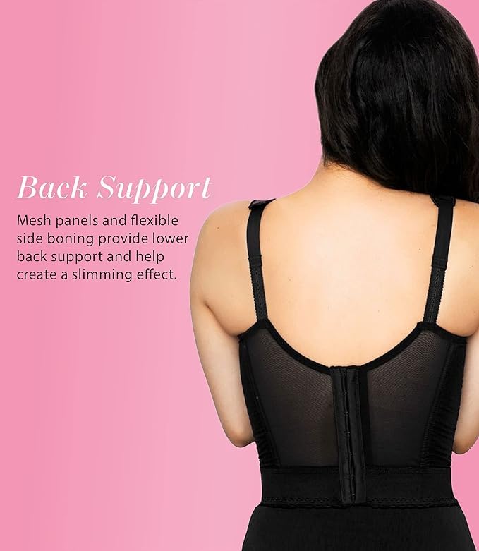 Exquisite Form 5107532 Wireless Posture Support Bra - Slimming Longline Back Closure Bra for Women | Perfect for Yoga, Workouts & Everyday Comfort