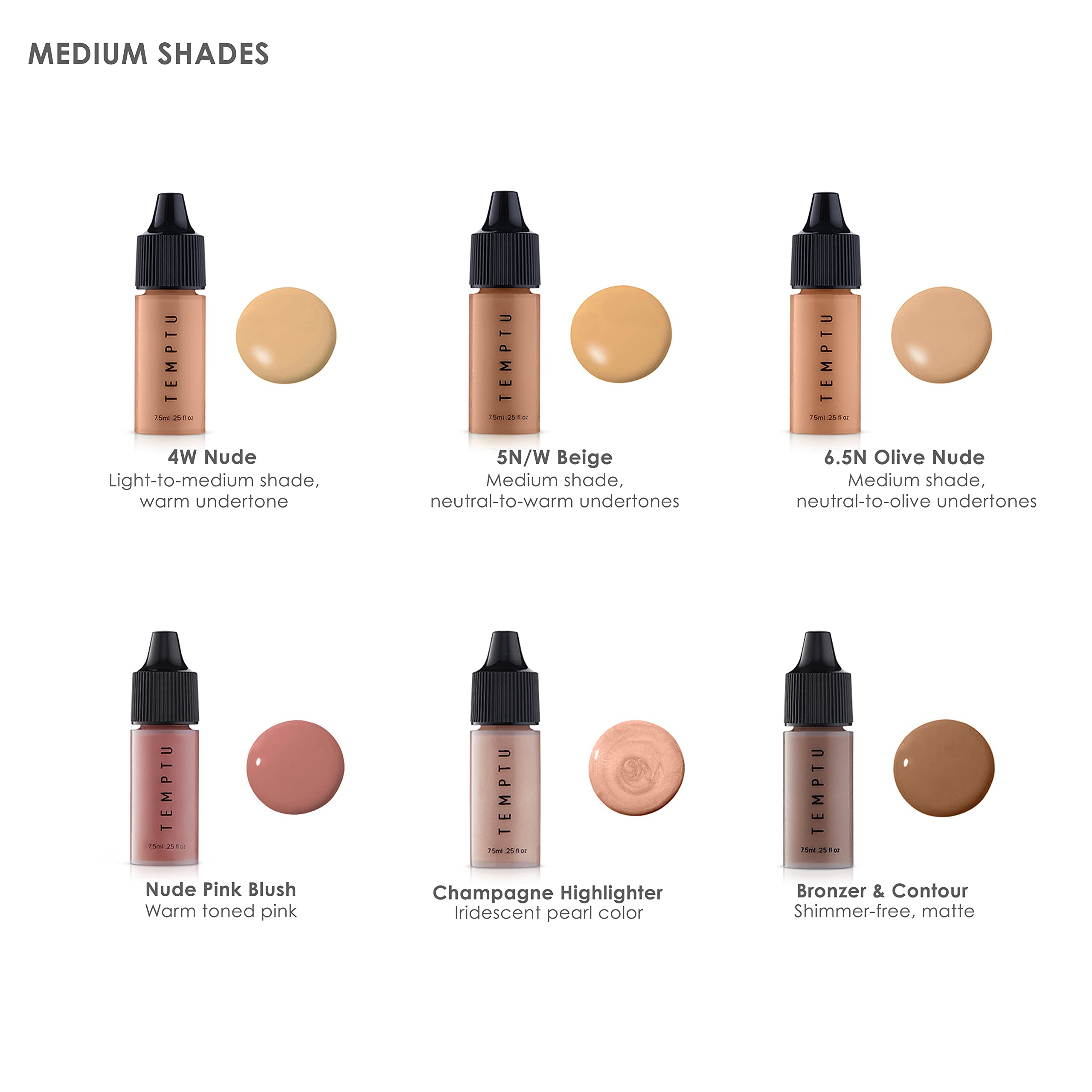 TEMPTU One Airbrush Makeup Kit with Cordless Compressor - 11 Piece Set with 6 Shades, Portable Airbrush Machine, Foundation, Blush, Bronzer & Concealer for Flawless Complexion | Professional Makeup Application for Weddings, Photos & Everyday Use