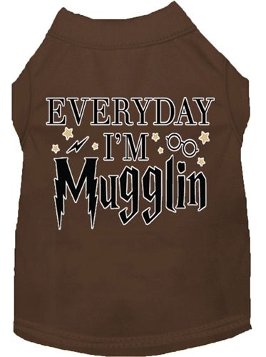 Everyday I'm Mugglin Funny Dog T-Shirt - Soft Cotton Screen Print Tee in Multiple Colors for Pet Lovers - Perfect for Casual Wear, Dog Walks & Pet Owner Gifts