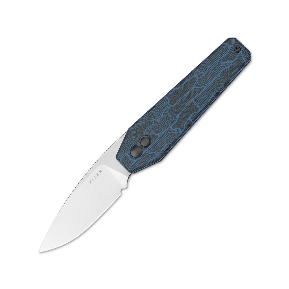 Kizer Tomb V3692A3 Folding Pocket Knife - Premium Gmascus Australia Handle - EDC, Camping, Hiking & Outdoor Survival Gear