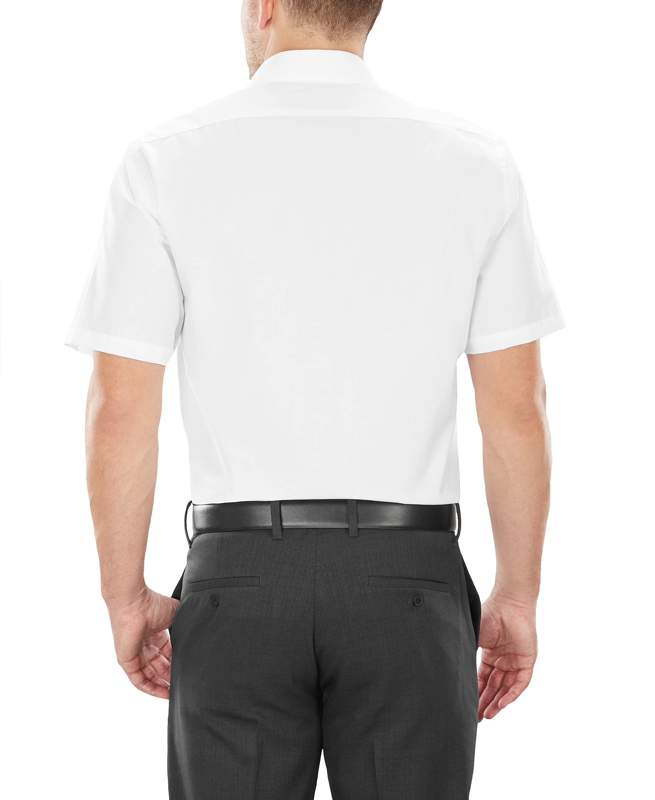 Van Heusen Men's Tall Fit Short Sleeve Dress Shirt - Poplin Solid Big & Tall Business Casual Shirt for Office & Formal Occasions