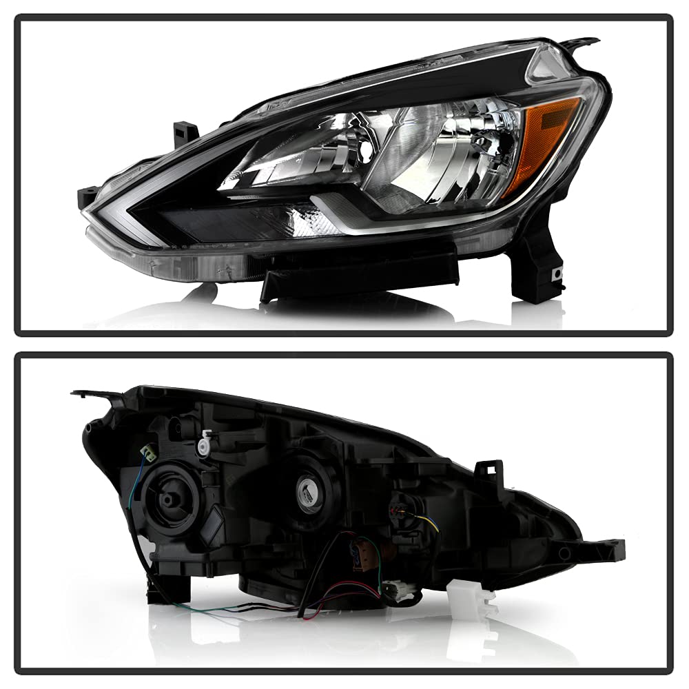 ACANII Replacement Headlights for 2016-2019 Nissan Sentra - OE Style Halogen Headlamps Pair (Left + Right) | Perfect for Night Driving & Vehicle Restoration