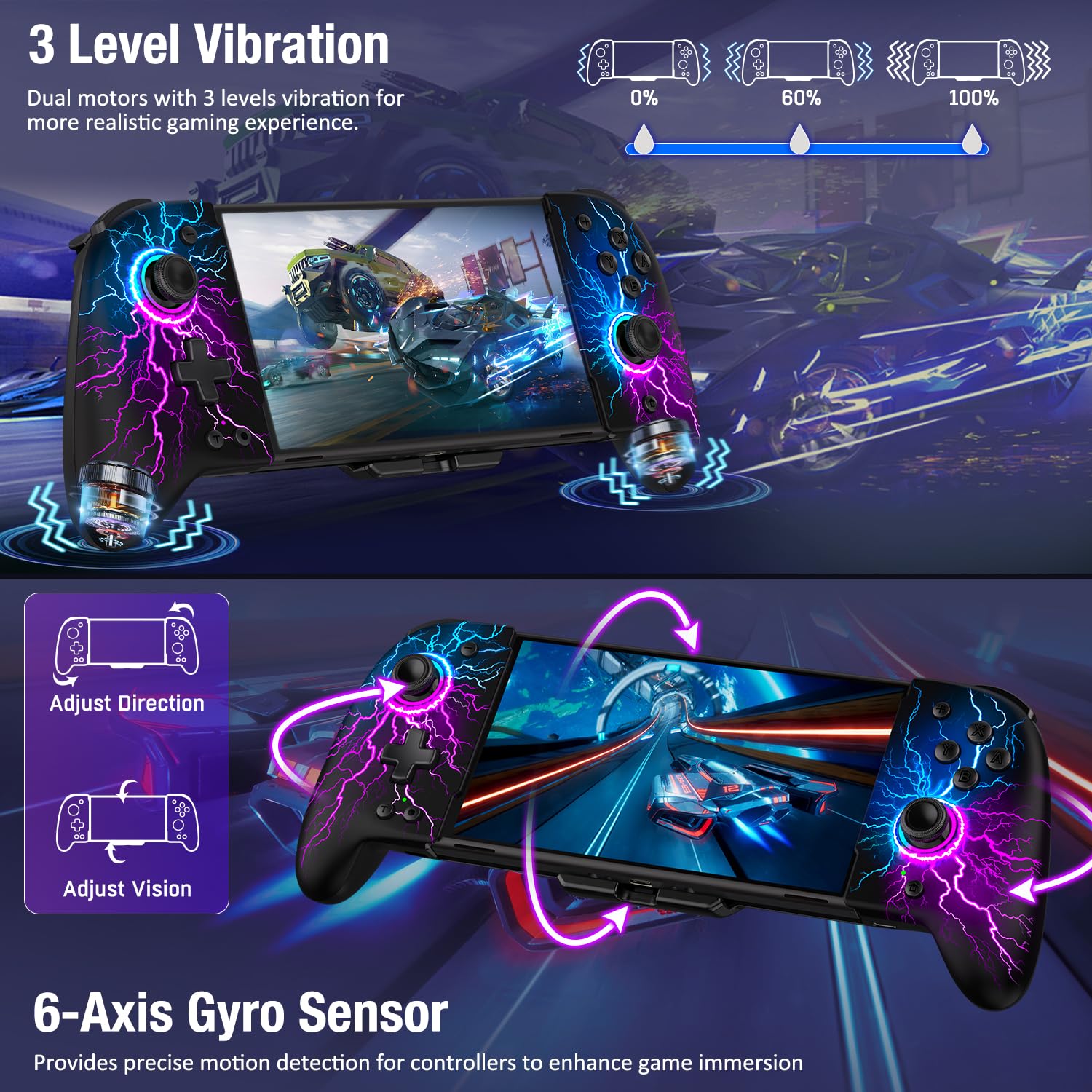 Wireless Pro Controller for Nintendo Switch & Switch OLED - Ergonomic Full-Size Gamepad with One-Piece Joypad Design | Perfect for Handheld Mode Gaming, Multiplayer Sessions & Long Play Comfort