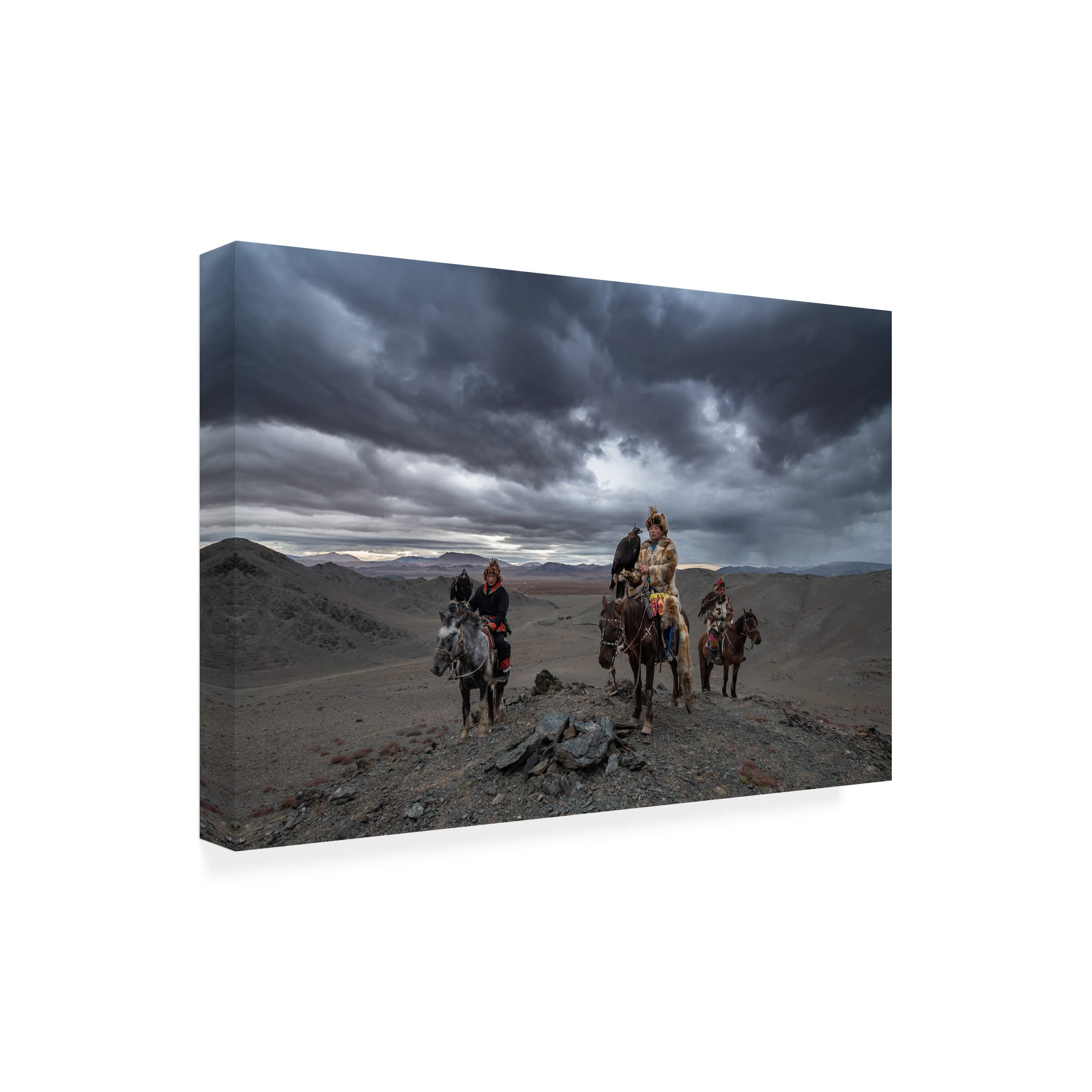 Trademark Fine Art 'The Hunters' Canvas Wall Art by Marc Pelissier - Premium Wildlife Painting for Living Room, Office & Home Decor